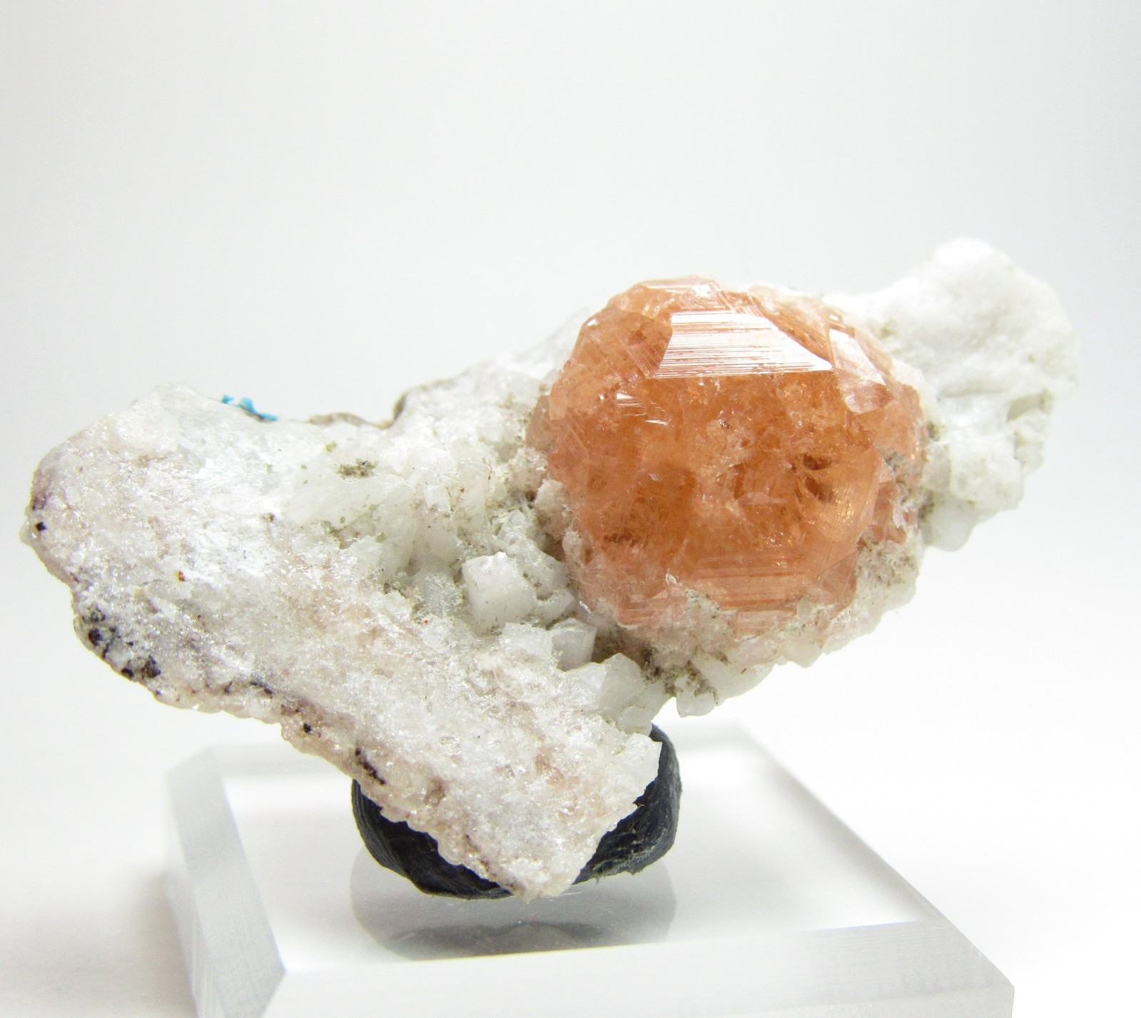 SPLENDID AESTHETIC DISPLAY PINK PEACH GROSSULAR GARNET!!! JEFFREY MINE CANADA