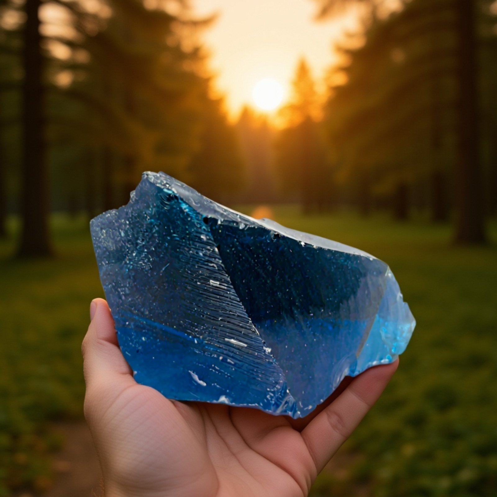 550-650CT Raw Blue Obsidian Crystal | Natural Rough Gemstone for Energy