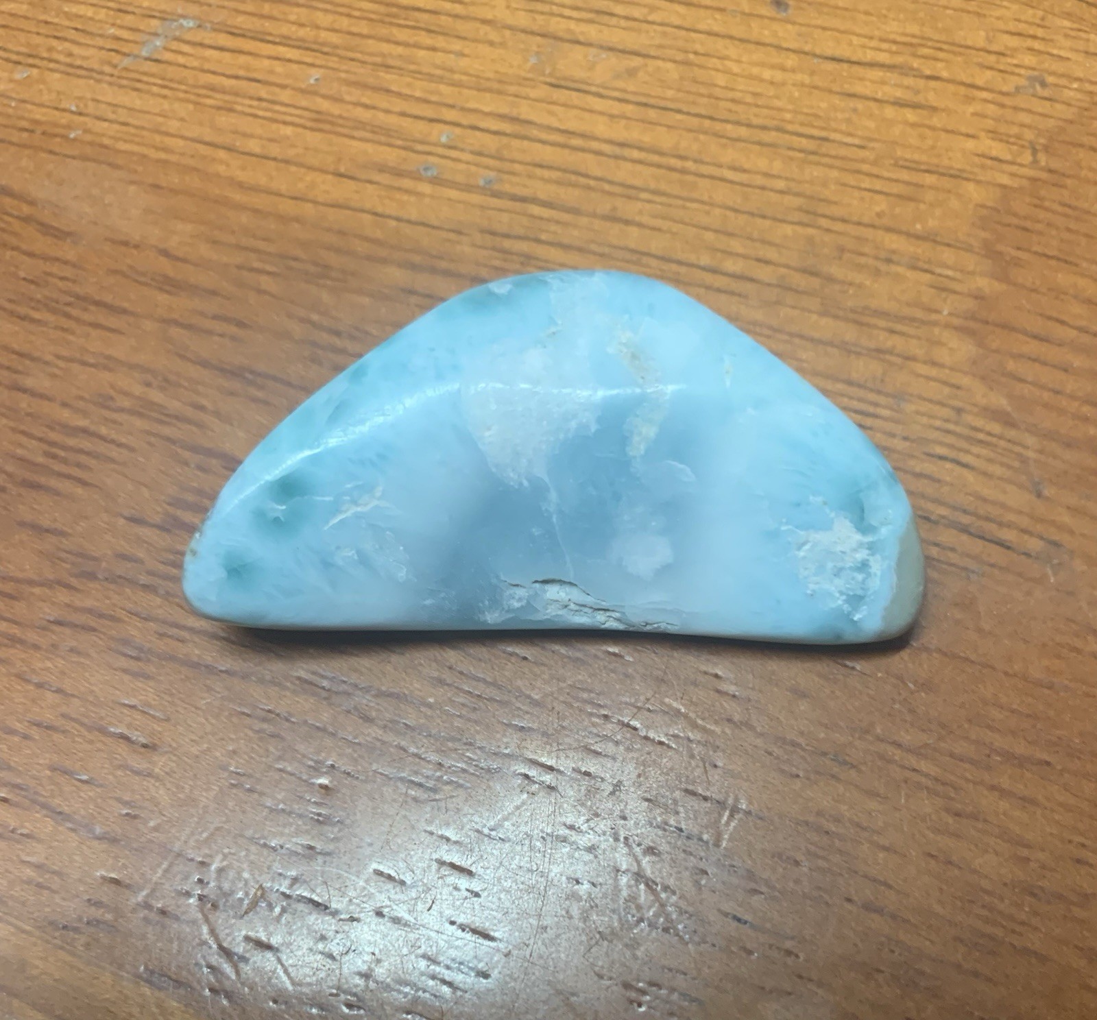 1 Piece A+ Natural Larimar Polished Tumble Stone 17.9 Grams