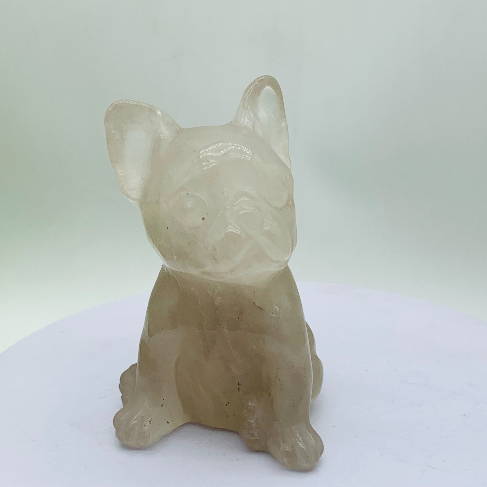 1PC French Bulldog Mix Stones Crystal Quartz Carvings Reiki Healing Decoration