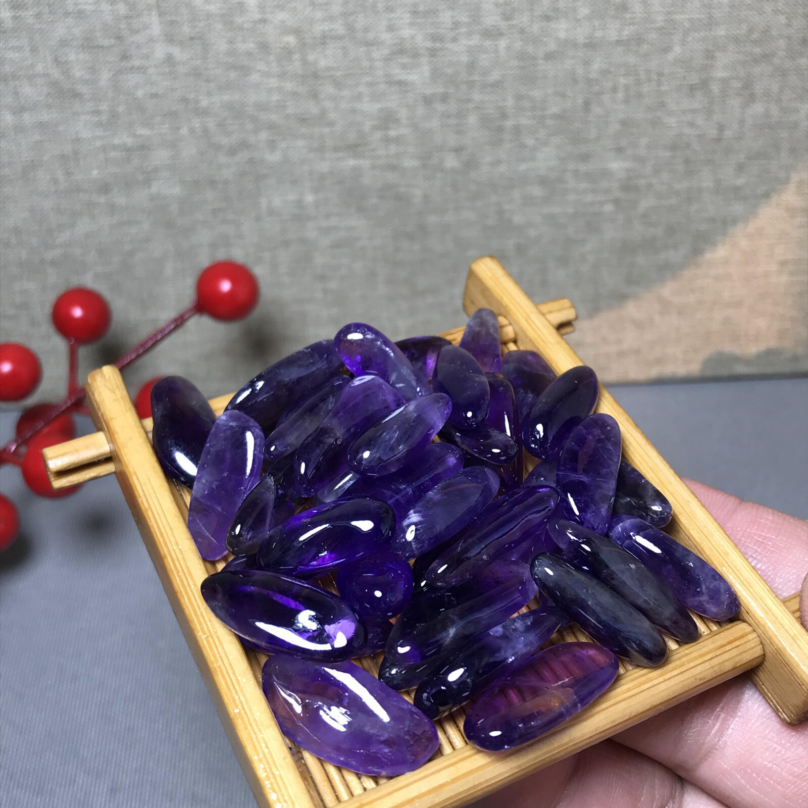 40pcs Natural Dreamy amethyst Crystal gemstone Polish Mineral Specimen A5604