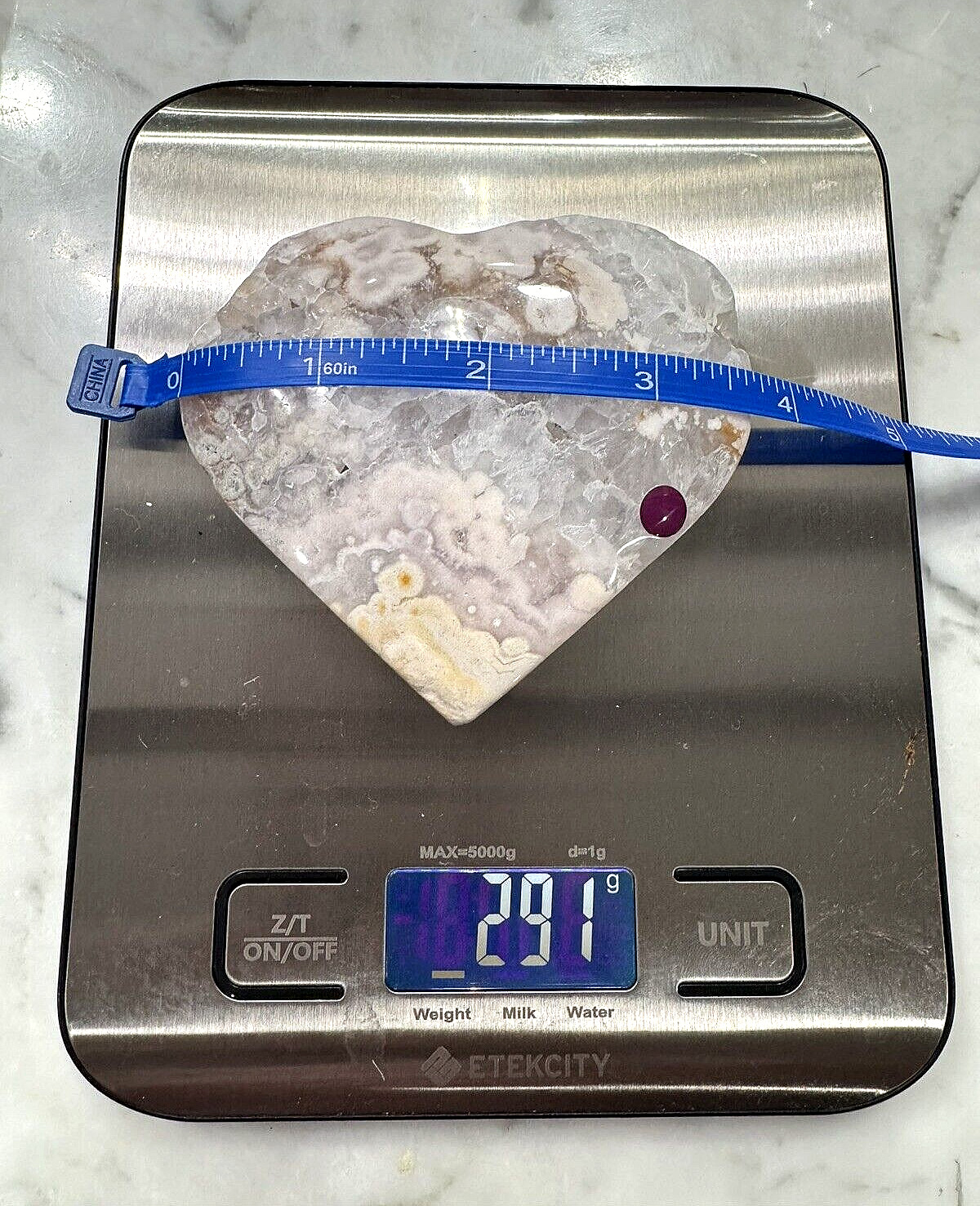 Pink Amethyst Heart w/ Stand