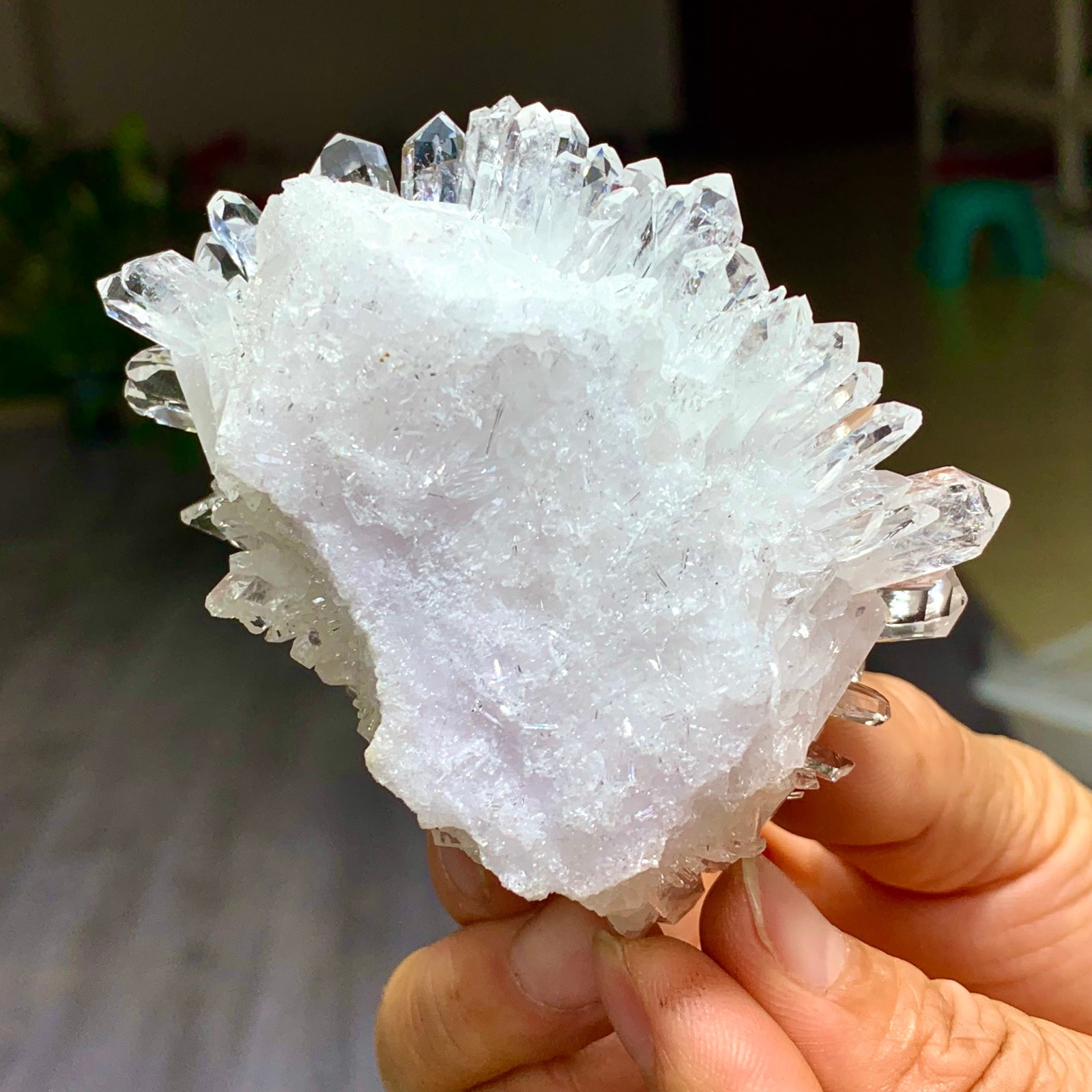 227G Natural Transparent Chrysanthemum crystal Cluster Specimen