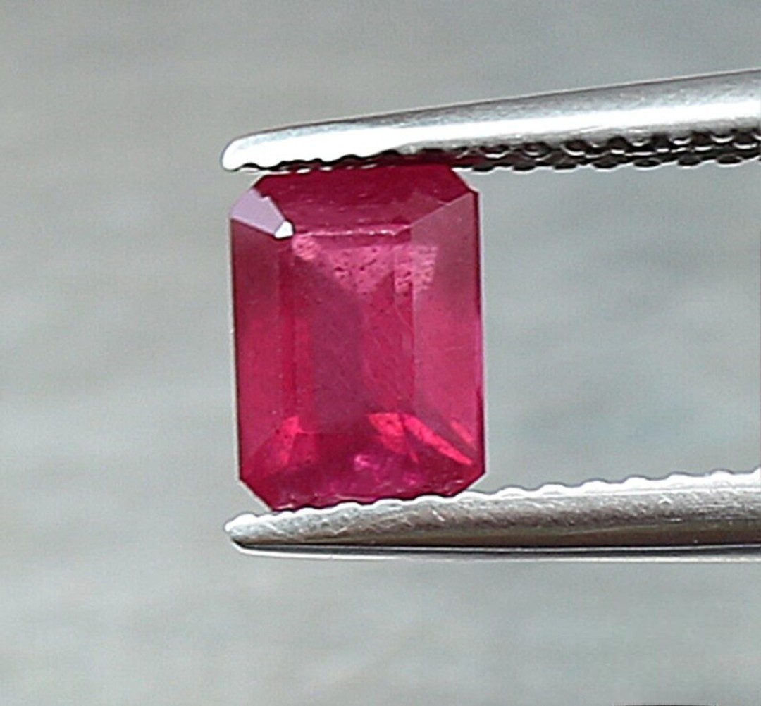 5×7 mm Ruby Faceted Octagon Cut Gemstone Lot , Glass Filled Gemstone