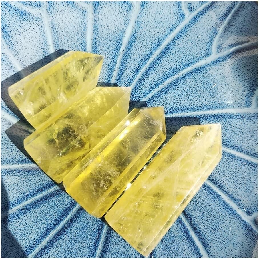 Natural Citrine Tower Point Obelisk Yellow Wealth Gemstone Mineral Home Decor