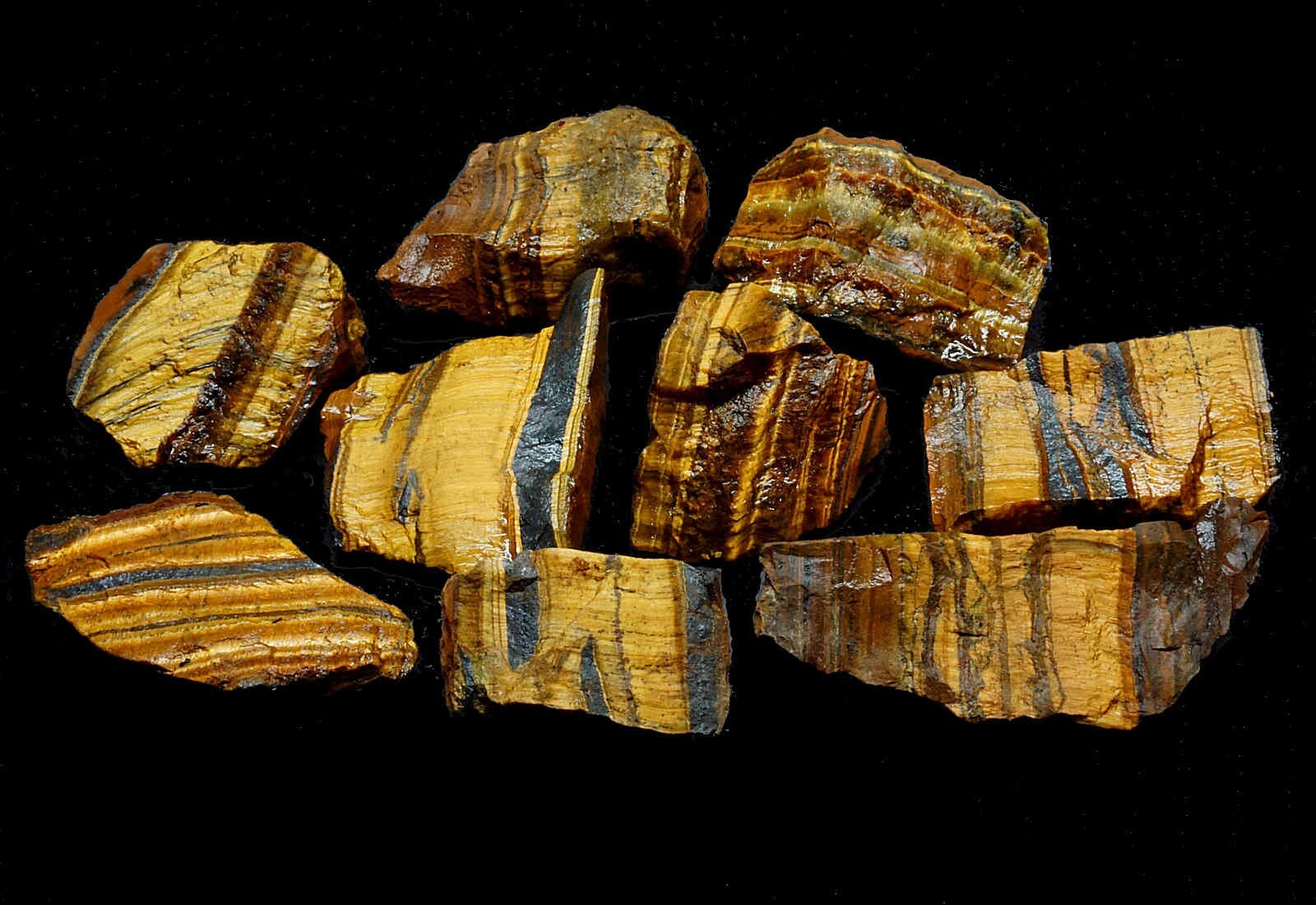 Tigers Eye Collection 10 OZ Lot Natural Tigers Eye Crystal Chunks