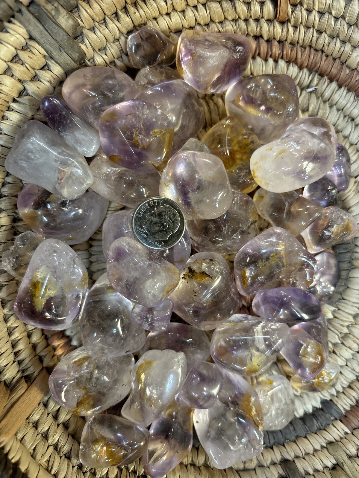 1 Piece Tumbled Ametrine Average Size 20 Grams
