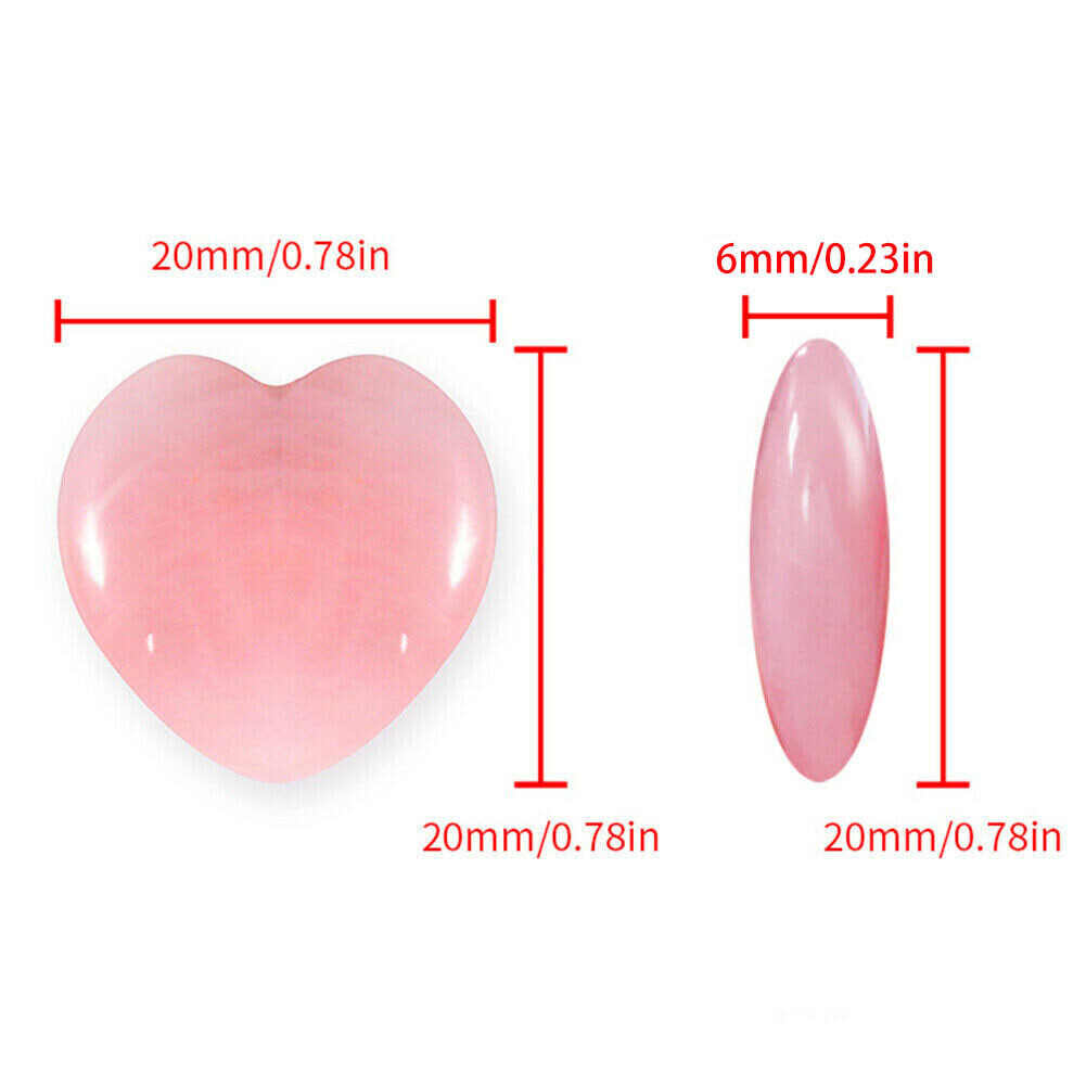 20PCS 20mm Natural Crystal Quartz Carved Heart shaped Healing Love Gemstone ##