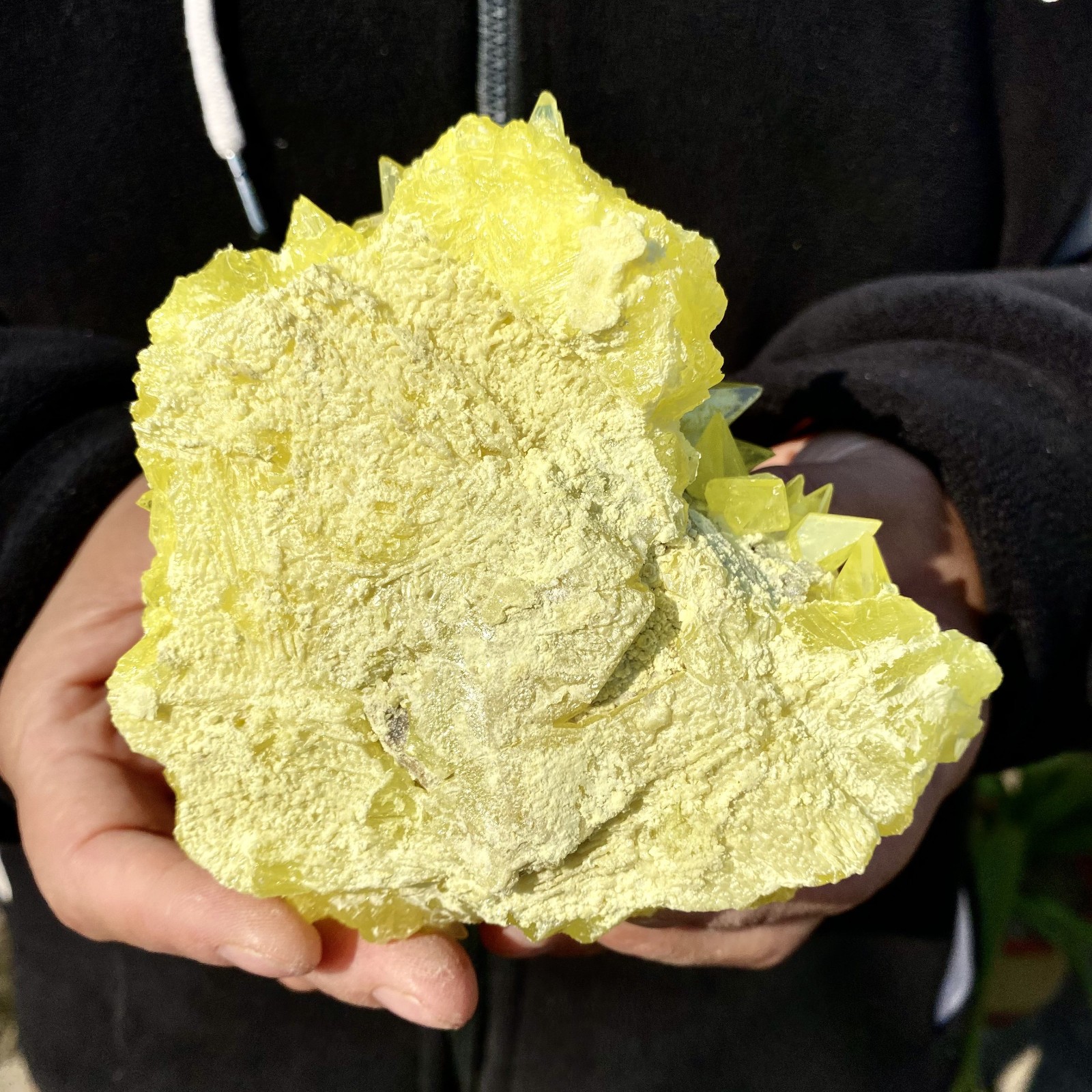 540G Newly discovered natural yellow sulfur crystal quartz crystal mineral samp