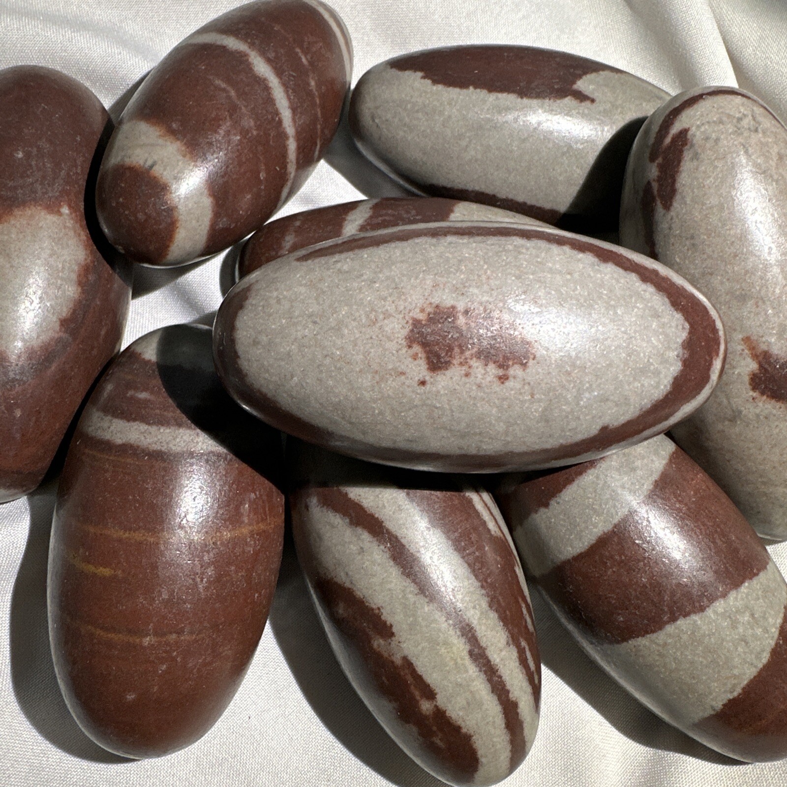 4 Inch Shiva Lingam stone from India -Narmada River -Palm size Shivalingam -1 pc