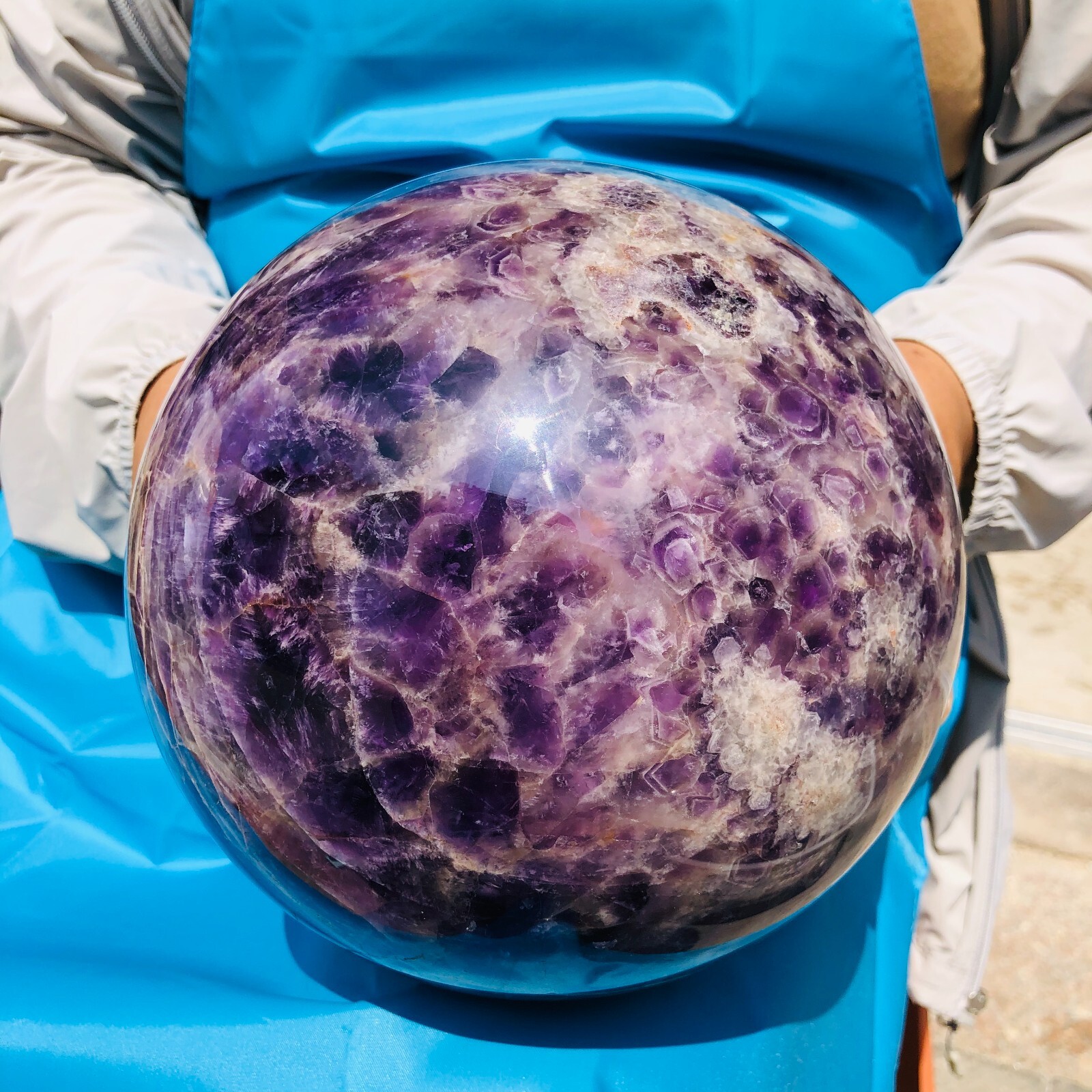 19.03LB Natural Dream Amethyst Sphere Quartz Crystal Ball Specimen Healing