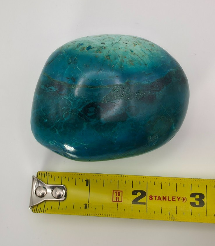 Natural Chrysocolla Palm Stone, Peru