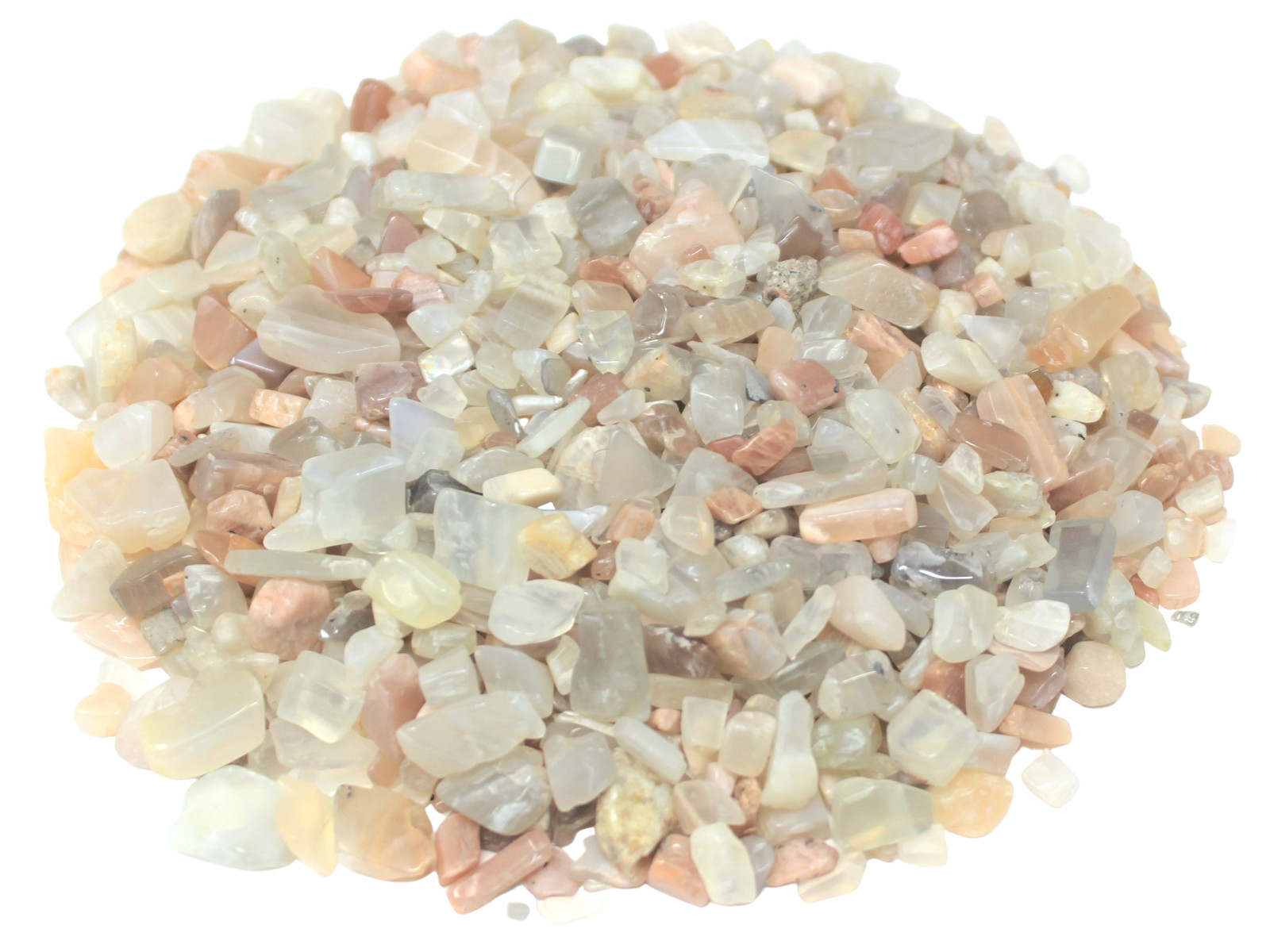 Moonstone Semi Tumbled Gemstone Mini Chips 5-15 mm, ‘A’ Grade Wholesale Bulk Lot