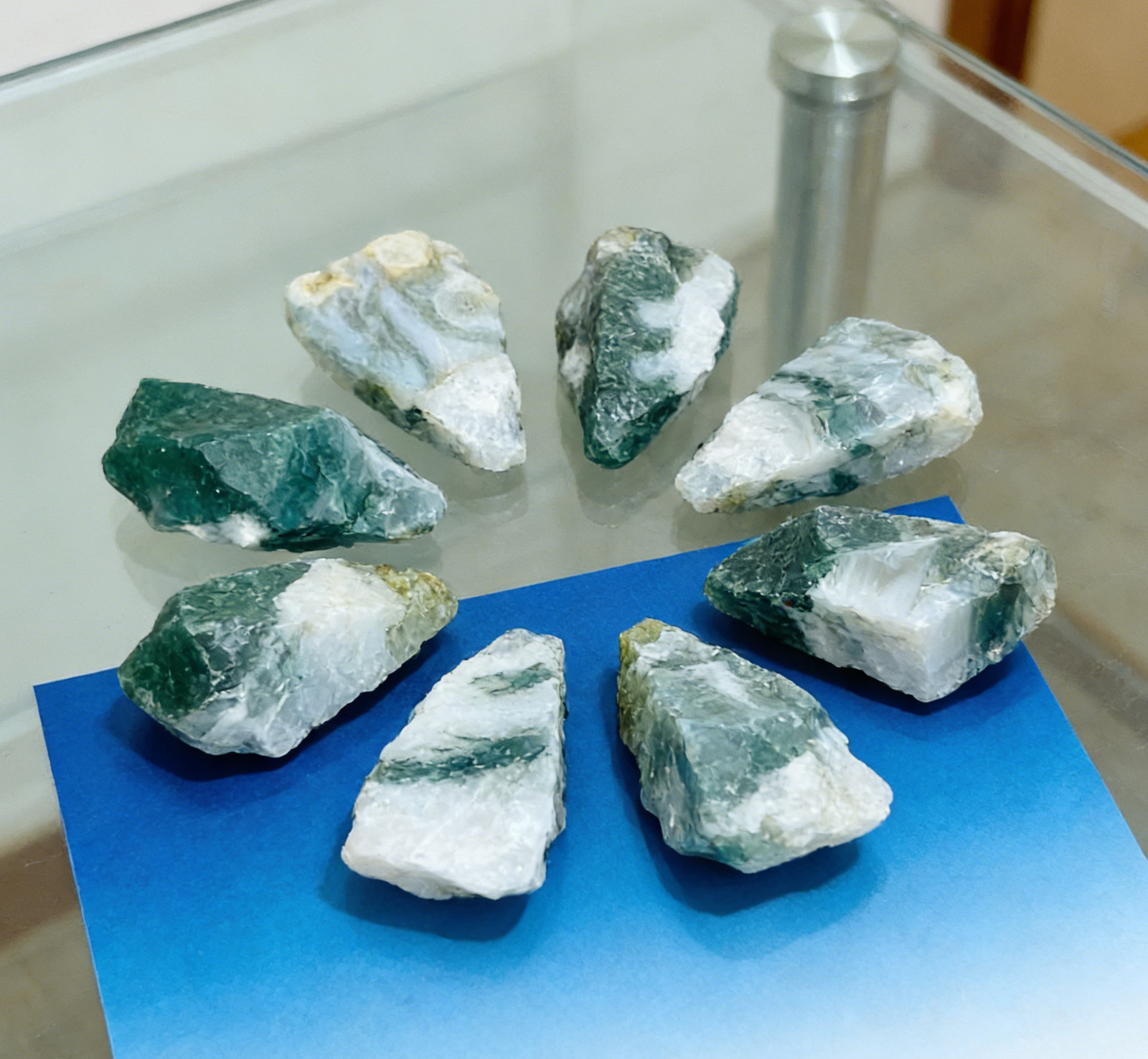 3 Pcs Raw Moss Agate Chunks – Natural Rough Stone for Tumbling, Polishing & Mine