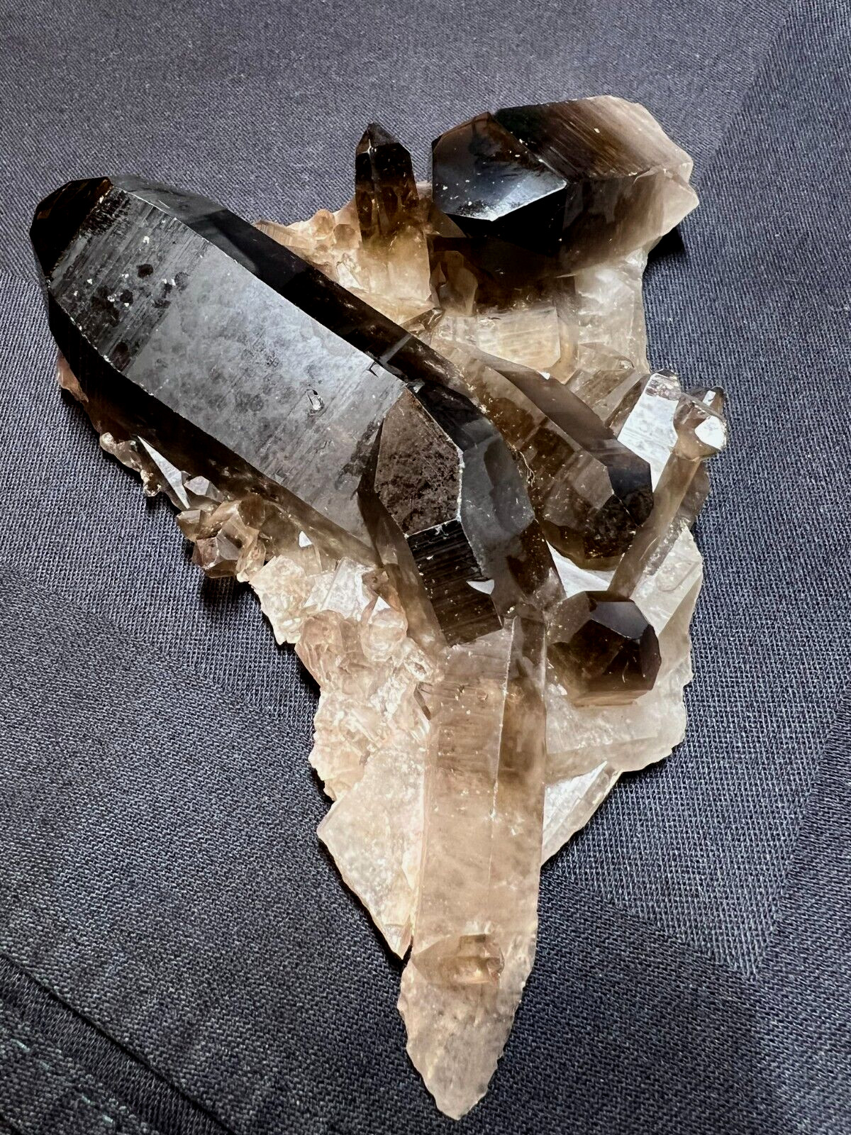 Smoky Quartz Crystal Gemstone Floater Laser Multi Point Cluster Specimen 006