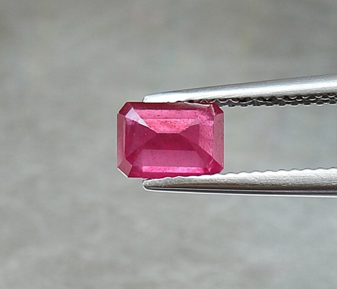 5×7 mm Ruby Faceted Octagon Cut Gemstone Lot , Glass Filled Gemstone