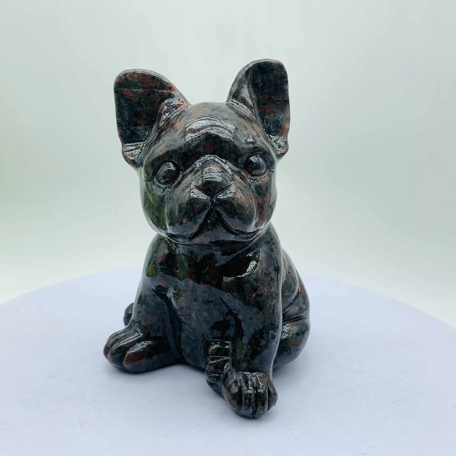 1PC French Bulldog Mix Stones Crystal Quartz Carvings Reiki Healing Decoration