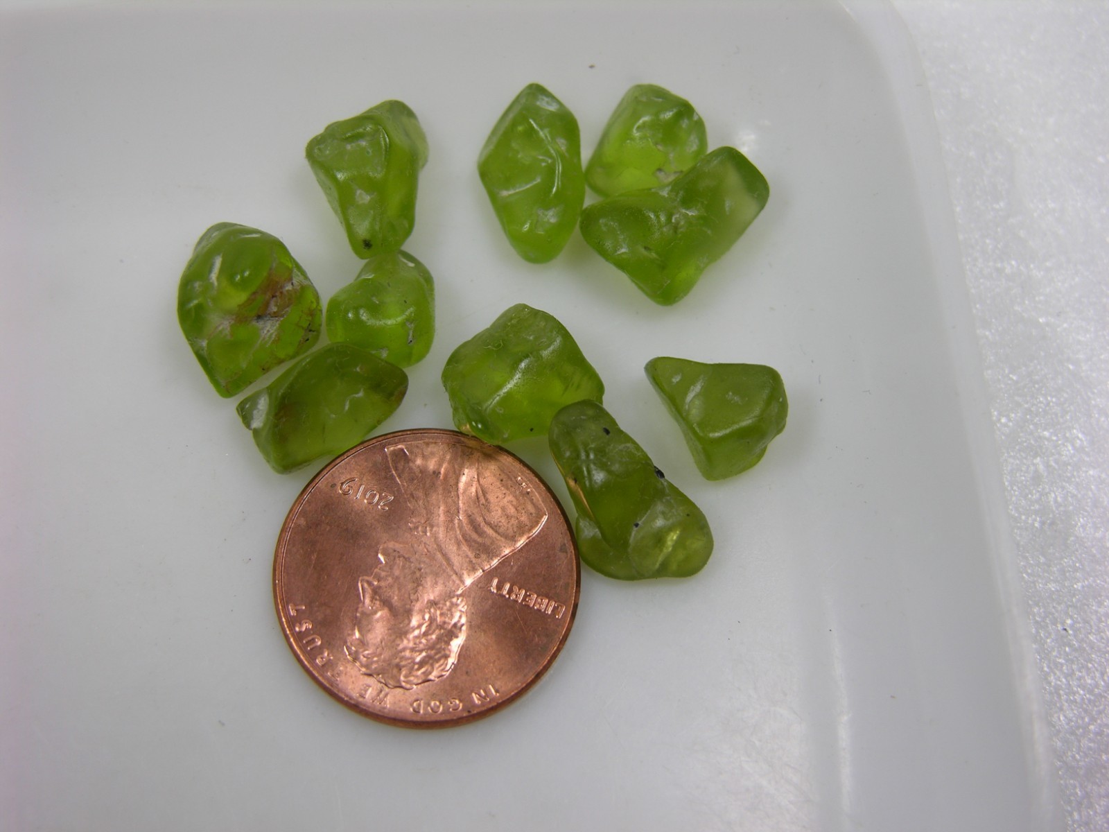 37.25ct Arizona USA Guarantee 100% Natural Tumbled Rough Peridot 7.45g 7-13mm