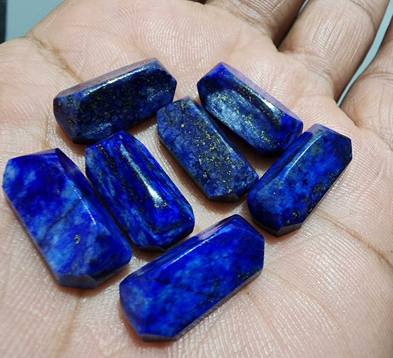 20MM Beautiful Lapis Lazuli Fancy Cabochon 7pcs Blue Stones for Jewelry Projects