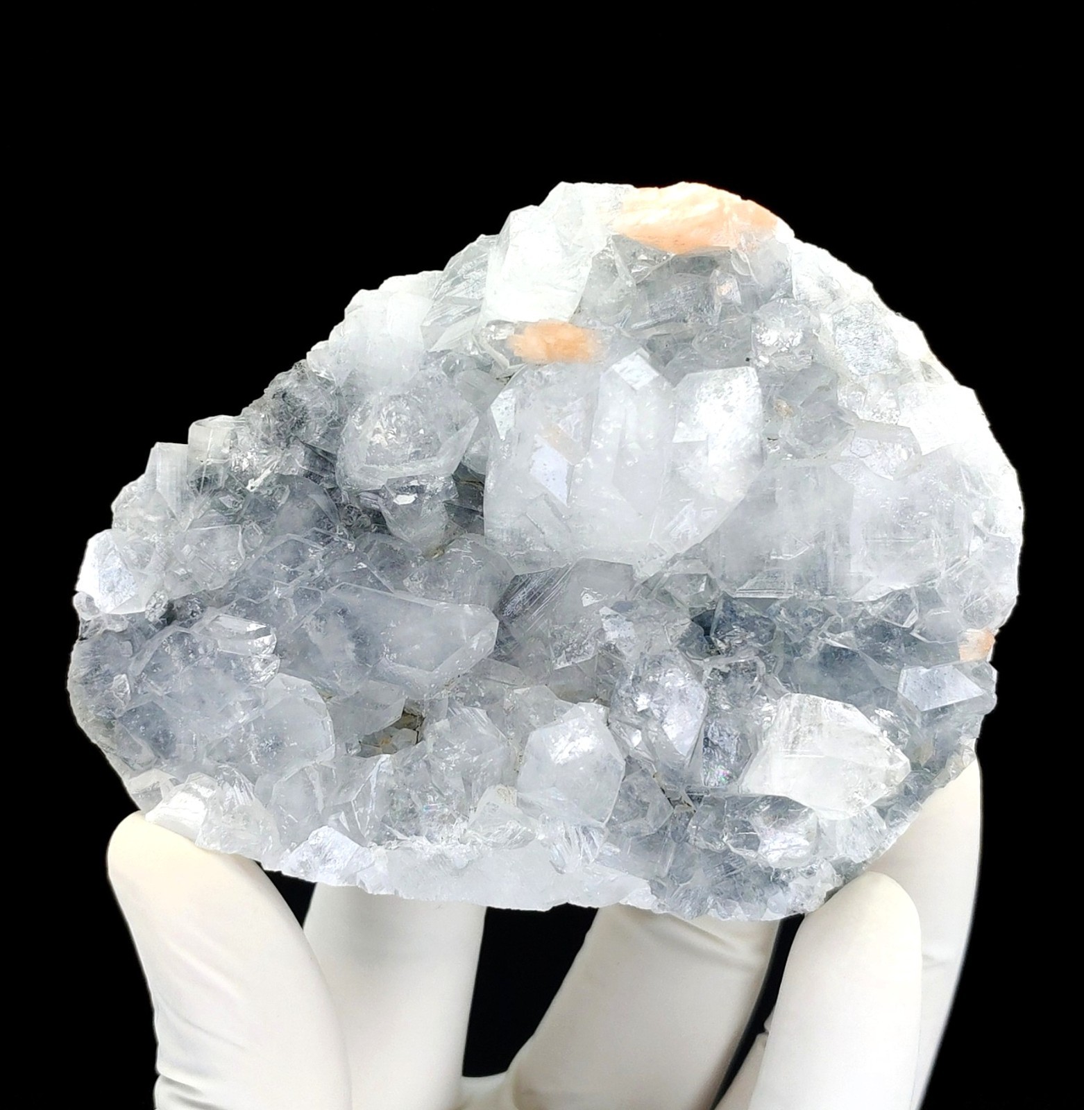 Natural Shiny Apophyllite Crystals On Chalcedony Minerals #S140