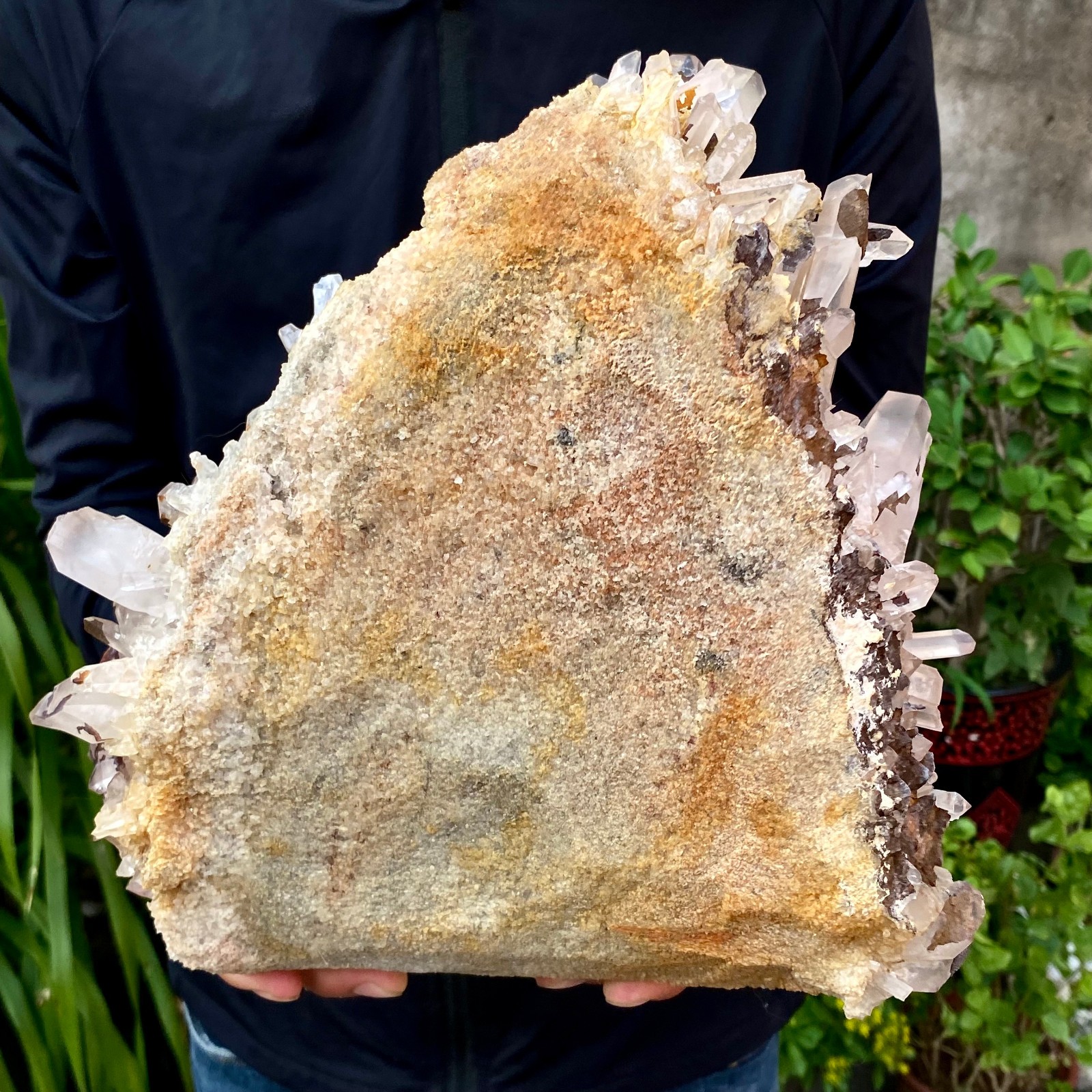 23.69LB ransparent, natural and beautiful white quartz crystal cluste