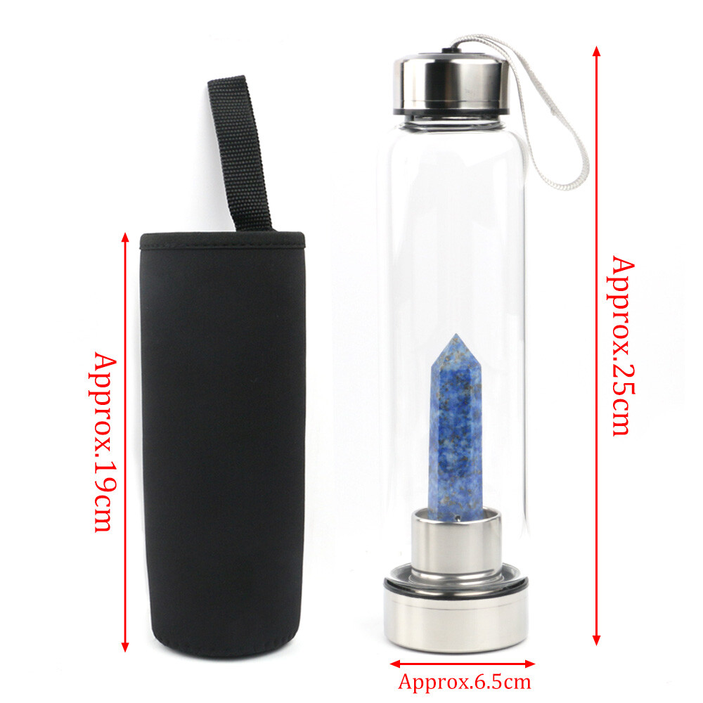 Natural Elixir Quartz Crystal Water Bottle Crystal obelisk Point Healing Wand