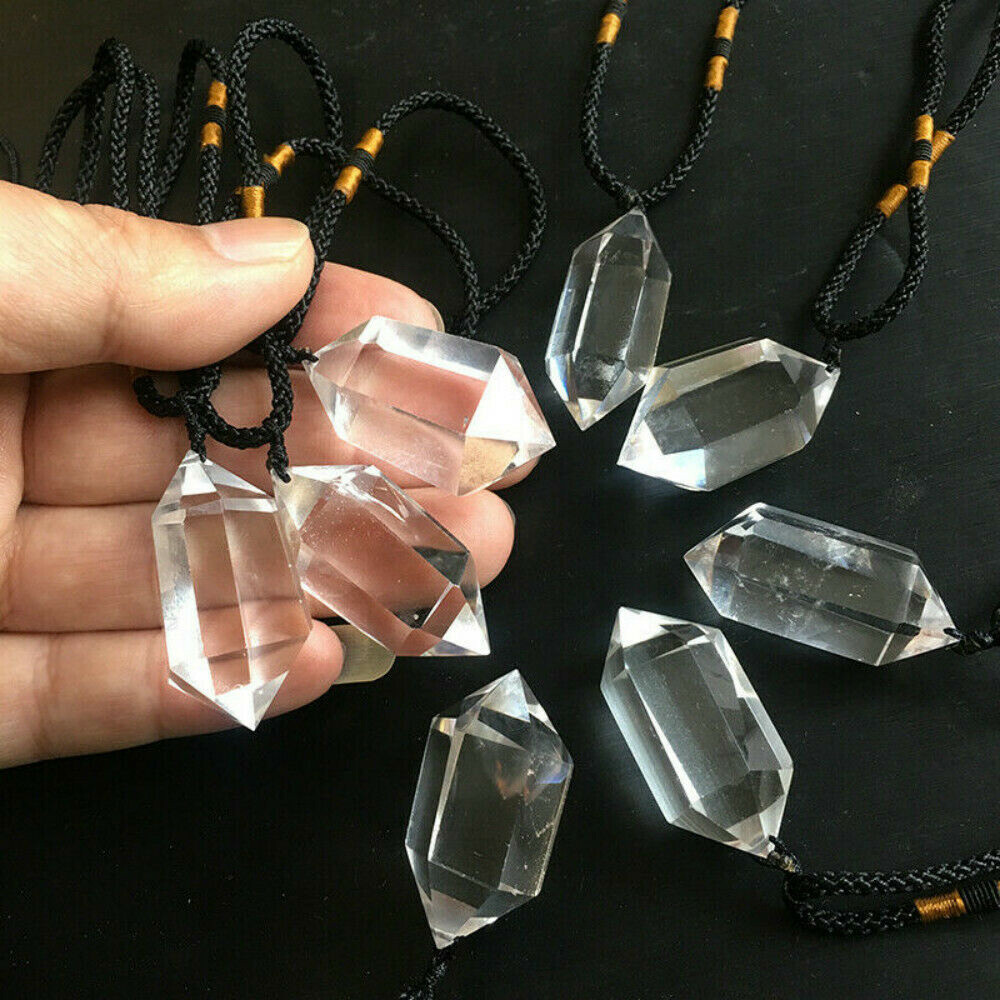 Natural Clear Crystal Quartz Point Healing Pendant Reiki Chakra Necklace Hot NEW