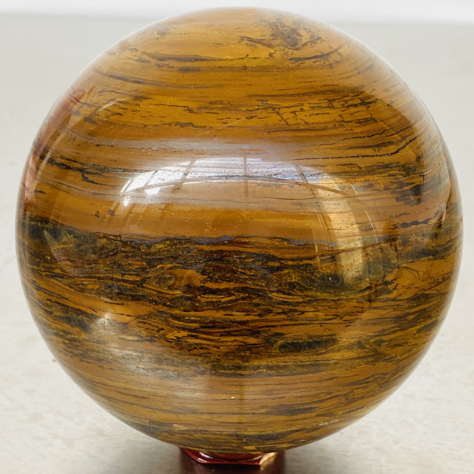 Natural Tiger Eye stone ball quartz crystal ball Reiki healing 3020G