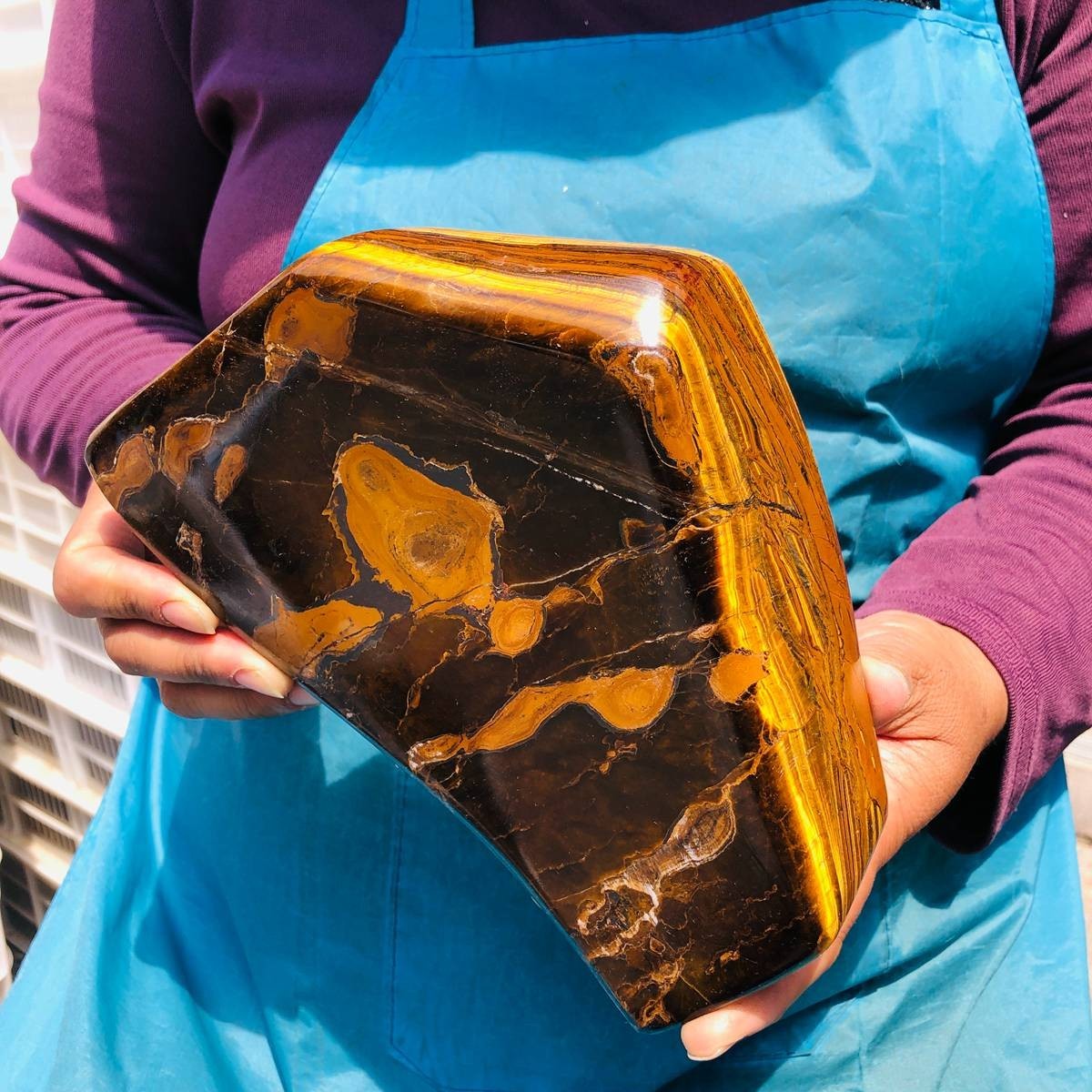 5.08LB Natural Tiger Eye Free Form Stone Reiki Healing crystal Mineral Specimen