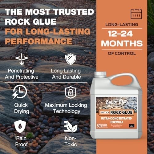 68 OZ Mulch Glue for Landscaping, Rock Glue for Landscaping and Stabilizing Mulc