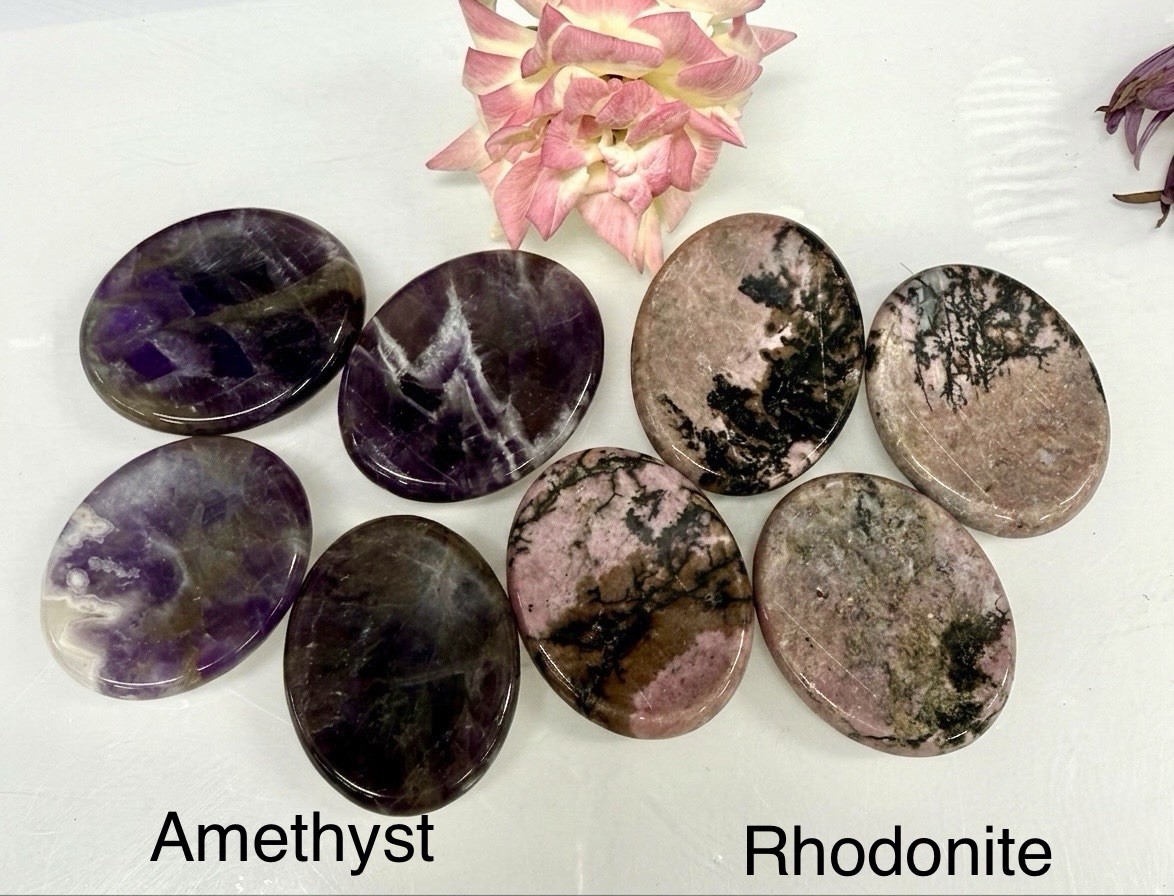 Wholesale Lot 9 PCs Natural Mixed Crystal Worry Stone Healing Energy