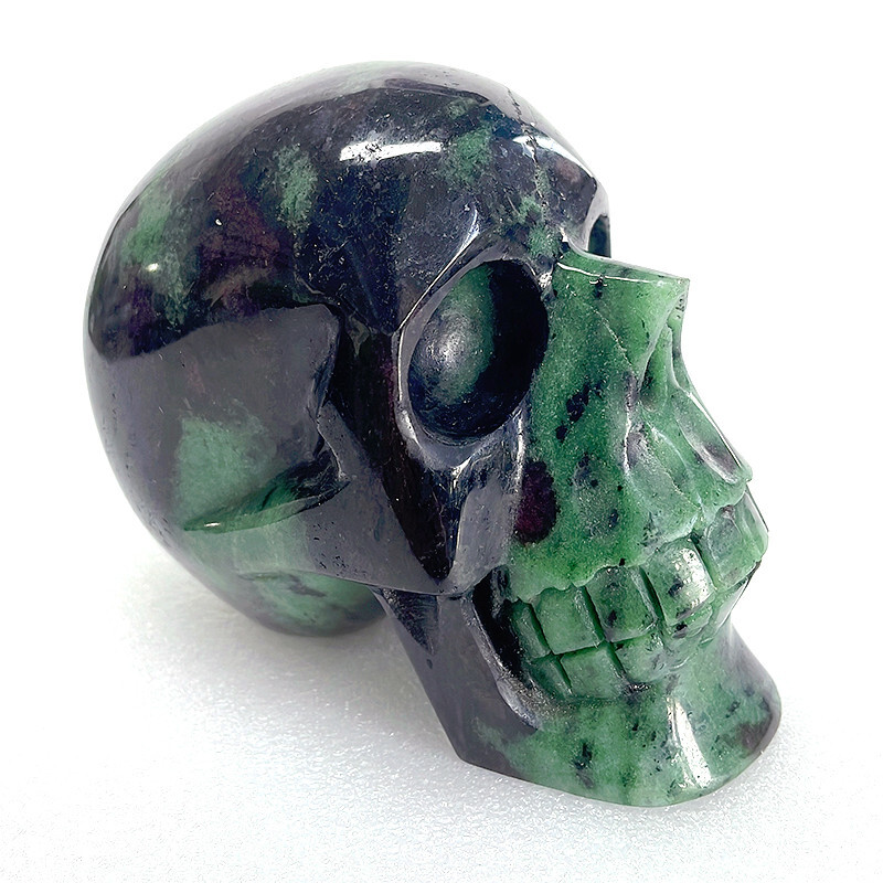 4.1 in Natura Carved Ruby Zoisite Crystal Skull,Crystal Healing,Home Decora