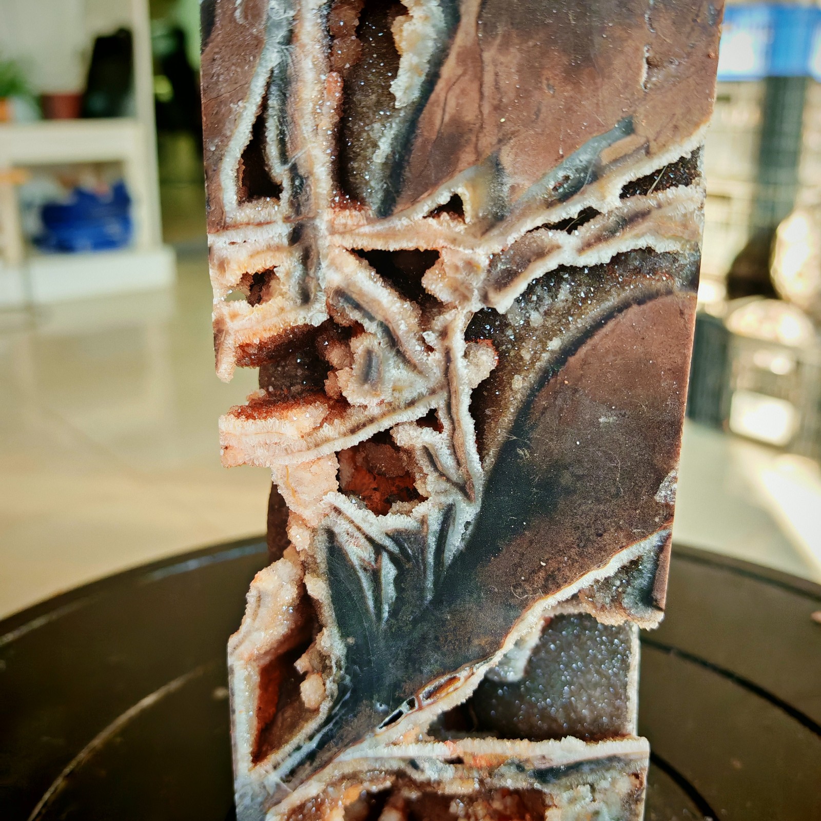 10.56LB Polishing and repairing of natural sphalerite crystal columns 4800g