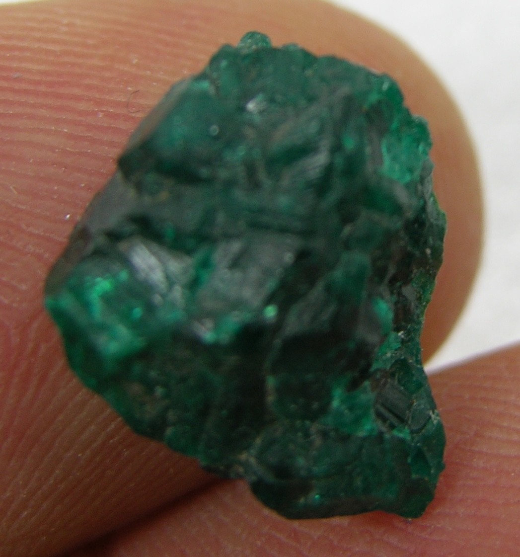 #13 Congo 7.35ct Natural Raw Green Dioptase Crystal Cluster Specimen 1.45g 13mm