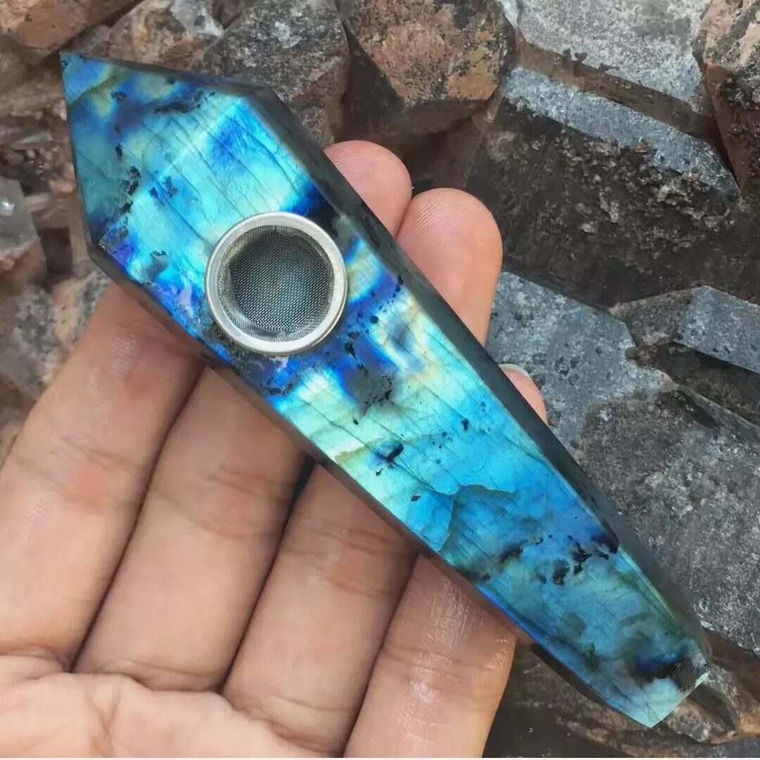 Natural Quartz Smoking Pipe Crystal Point Wand Stone Rock Obelisk Healing 1pc
