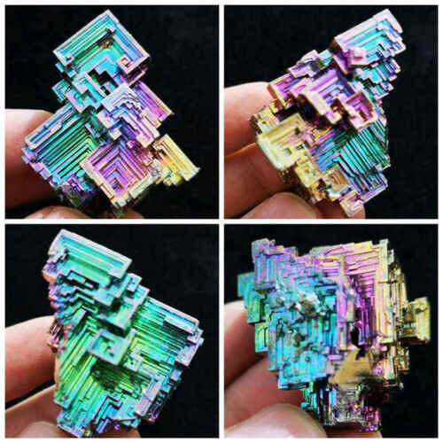 30g Natural Aura Rainbow Titanium Bismuth Quartz Crystal Stone Specimens Healing