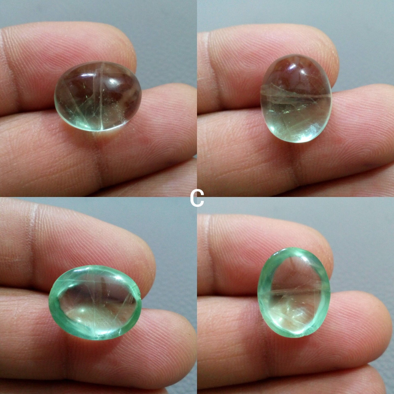 Huge A+ Fluorite Flat Back Oval Shape Cabochon Loose Gemstone For Making Jewelry