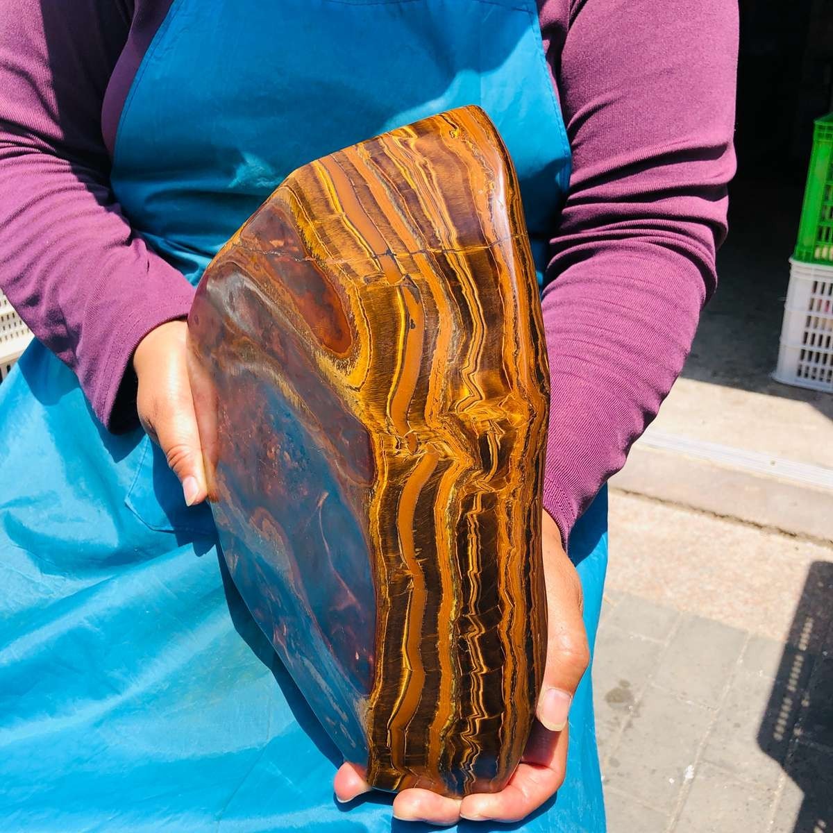 16.74LB Natural Tiger Eye Free Form Stone Reiki Healing crystal Mineral Specimen