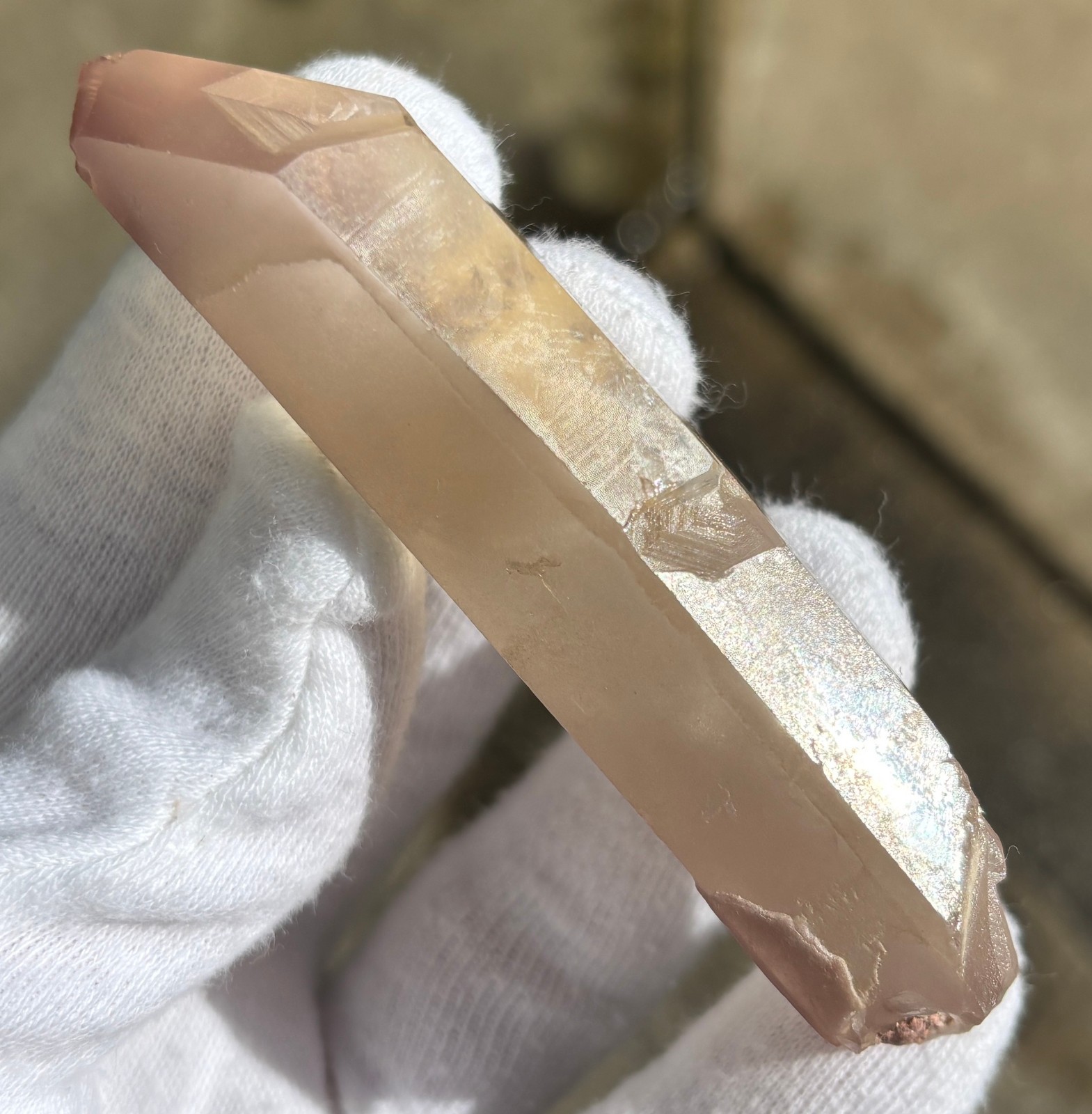 USA SALE *SEE VIDEO* 64g 3.43″ RARE LITHIUM QUARTZ POINT PHANTOM TERMINATED