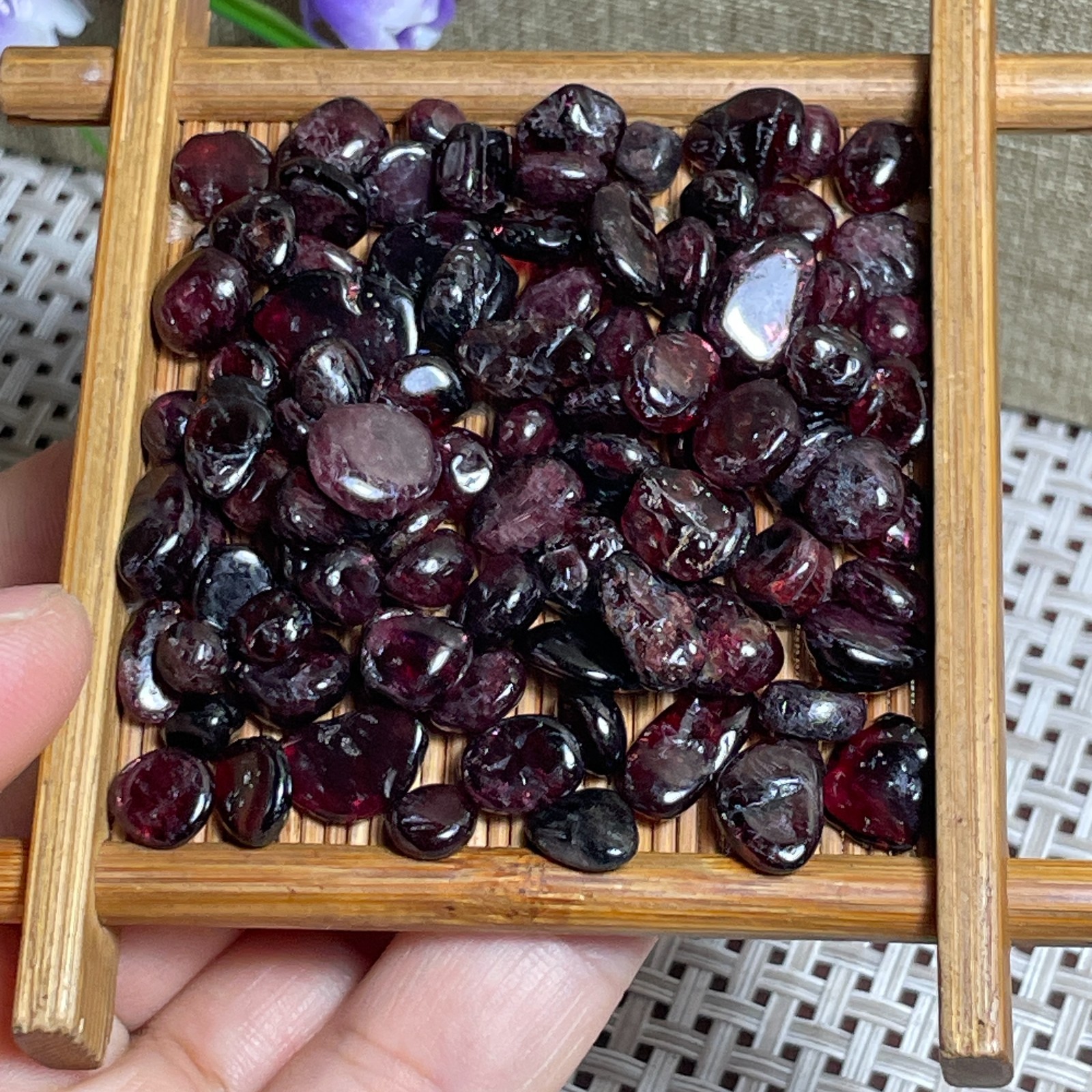 45 grams Red Garnet stone Rough Polished Stone Mineral crystal Specimen new c845