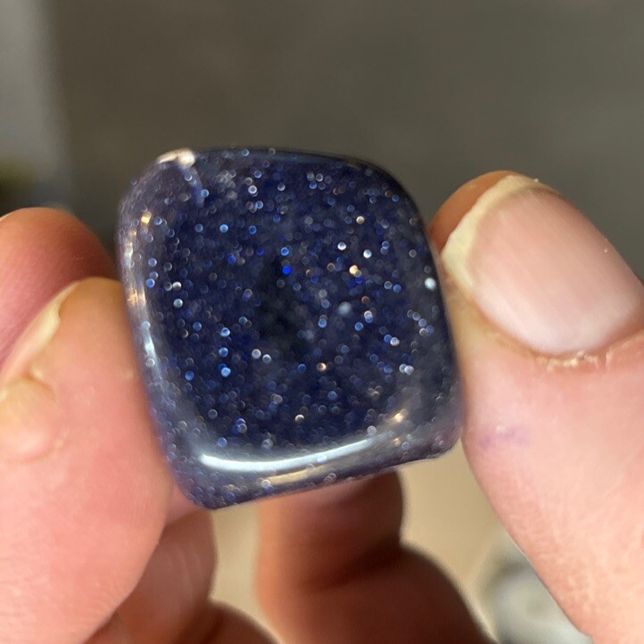1 Piece Tumbled A Grade Blue Goldstone “galaxy Stone “ Average Size 16 Grams