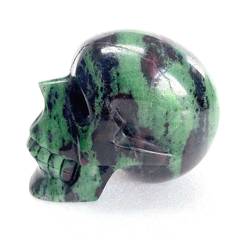 4.1 in Natura Carved Ruby Zoisite Crystal Skull,Crystal Healing,Home Decora