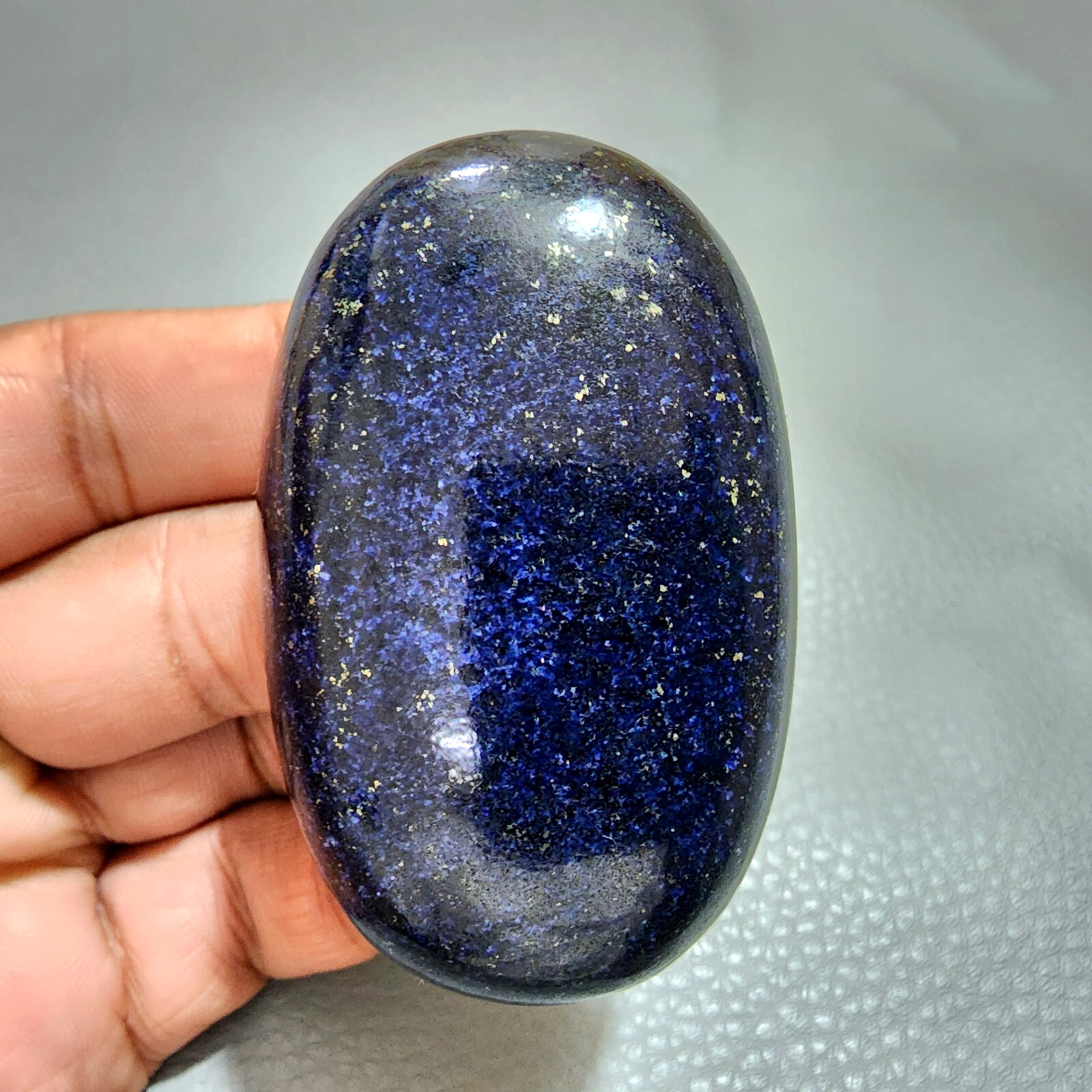 Natural A+ Lapis Lazuli Palm Worry Stone Quartz Crystal Polished Gemstone 634 Ct