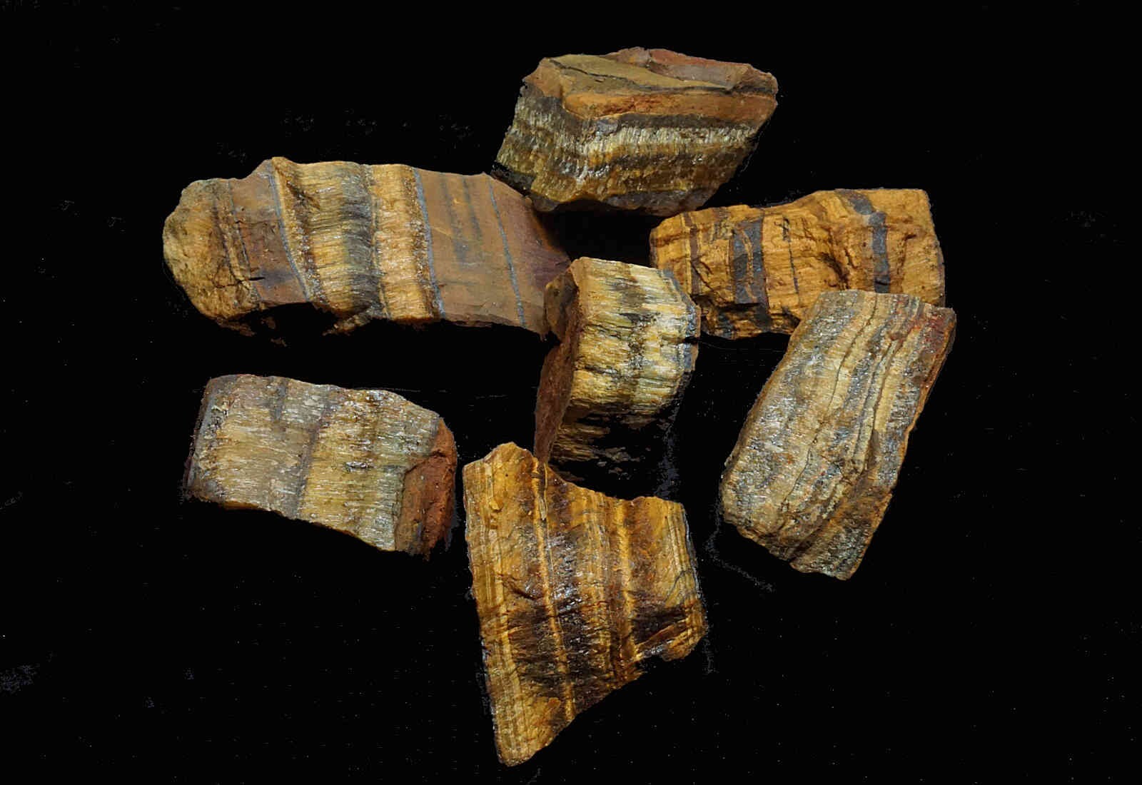 Tigers Eye Collection 10 OZ Lot Natural Tigers Eye Crystal Chunks