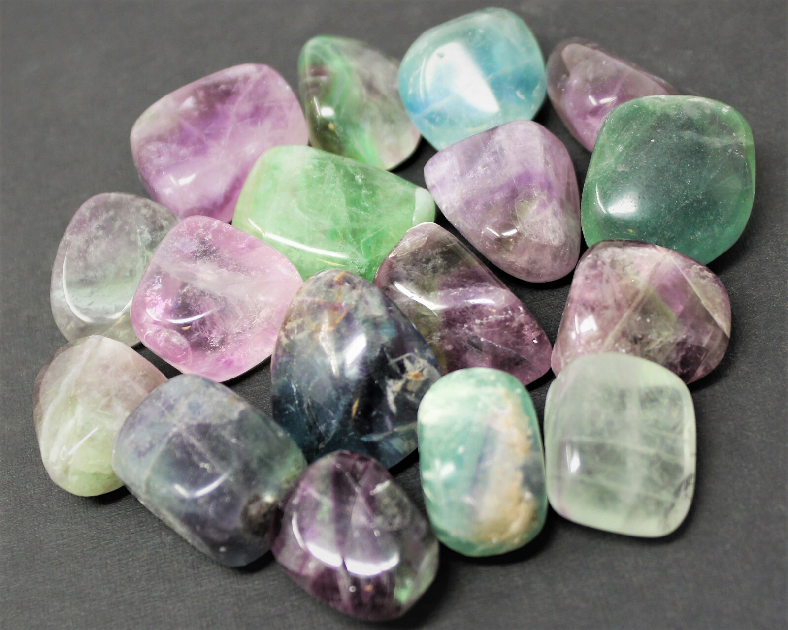 1/4 lb Bulk Lot Medium Fluorite Tumbled Stone Crystal Healing Gemstone 4 oz