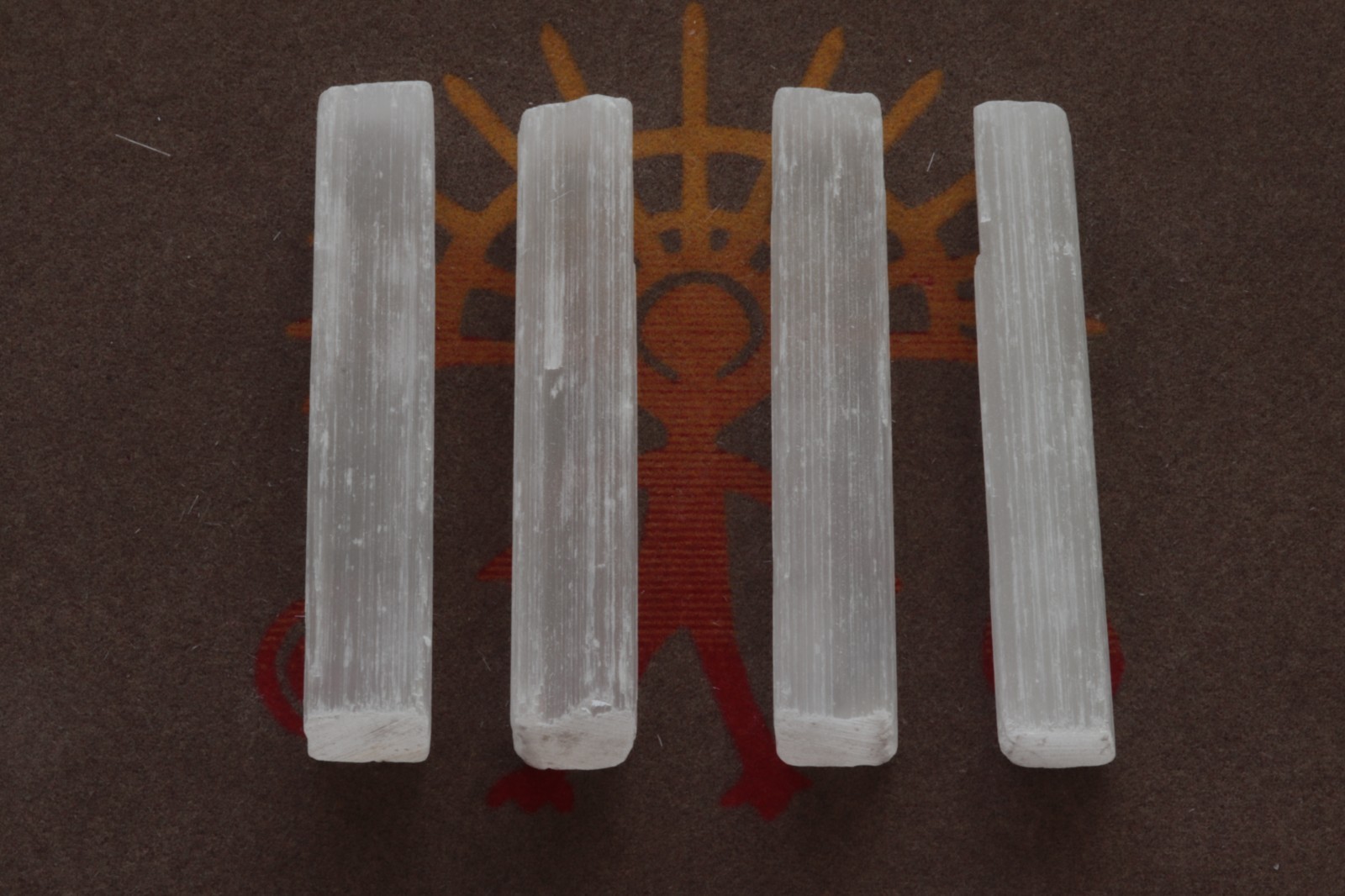 4 x Selenite Cut Pieces from Morocco 64g 66mm-66.7mm