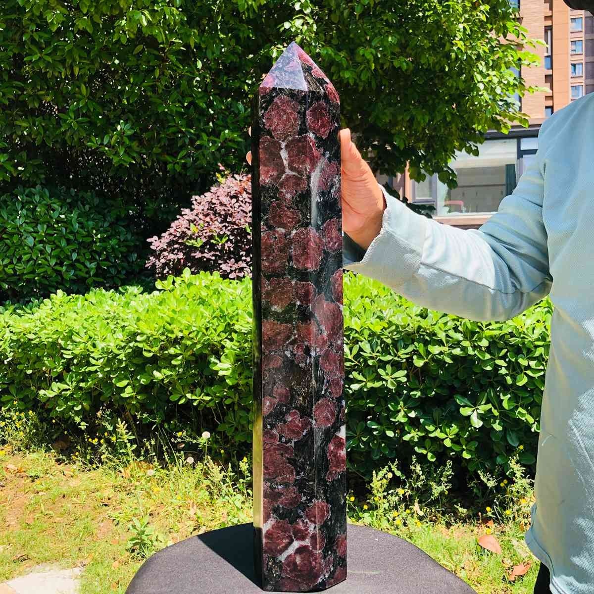 16.54LB Natural Fireworks and stone Polished Crystal Tower/point healing