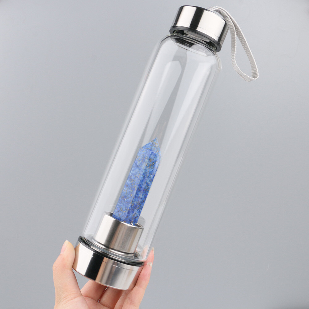 Natural Elixir Quartz Crystal Water Bottle Crystal obelisk Point Healing Wand