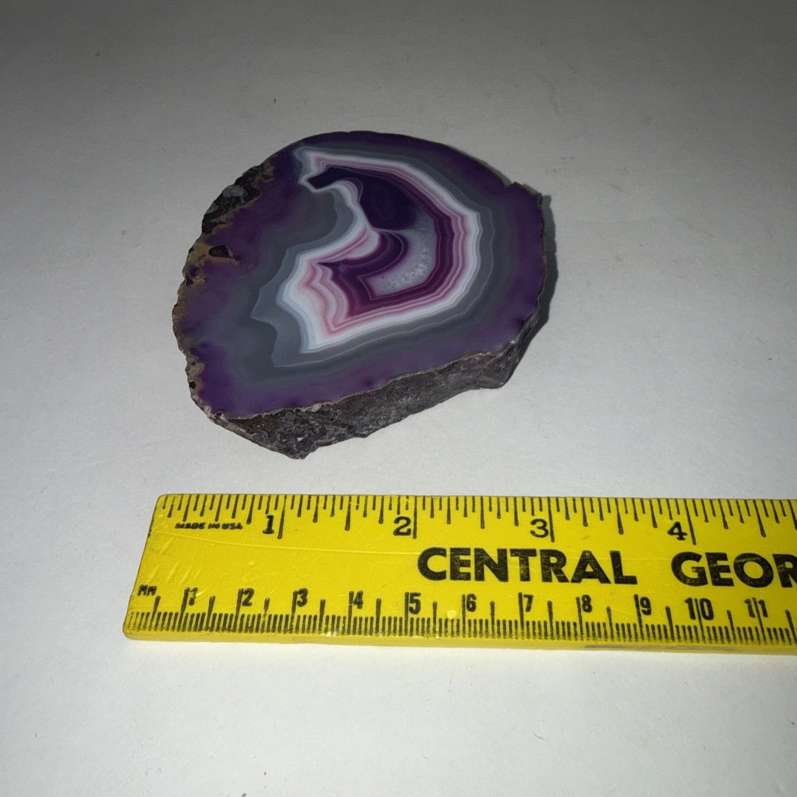 Purple AGATE Slice Made In Brazil 4 1/4” X 3 1/4”