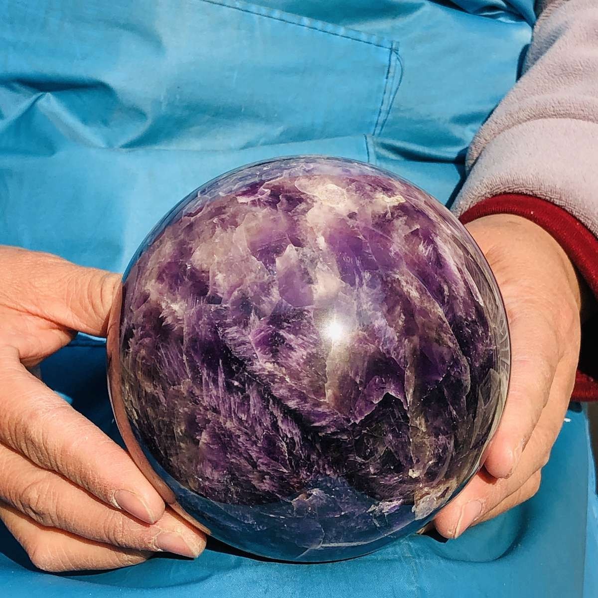 4.42LB Natural Dreamy Amethyst ball Quartz crystal Sphere Crystal Healing